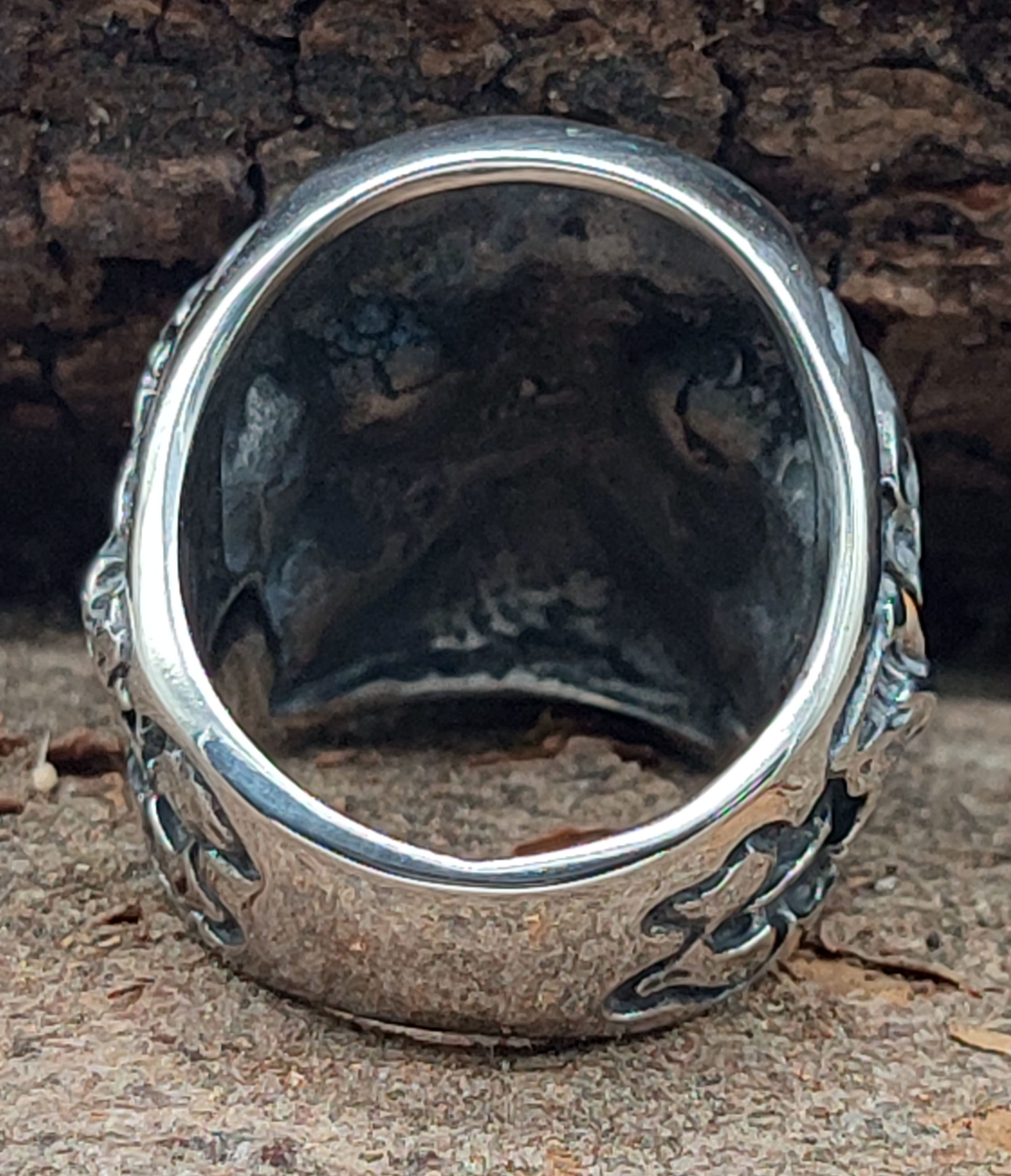 Kiss of Leather Fingerring RING TOTENKOPF, GR. 58-71 (TK34) - EDELSTAHL