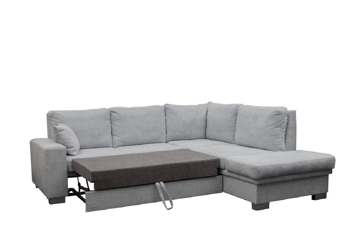 Ecksofa JVmoebel Möbel, Bettkasten Sofa Designer Mit Schlafsofa Grau Sofa Bettfunktion Bettfunktion Ecksofa