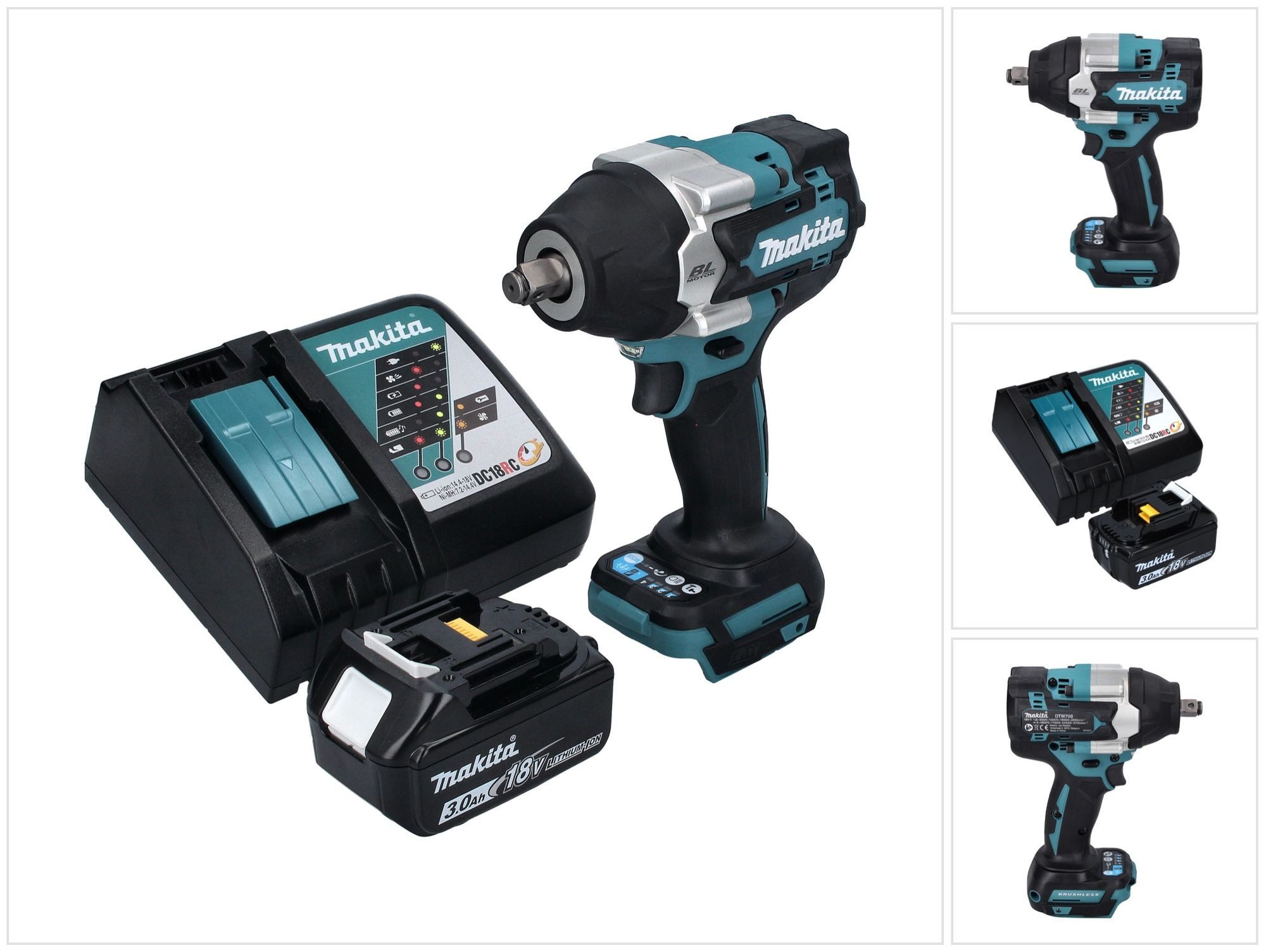 Makita Akku-Schlagschrauber DTW 700 RF1 18 V 700 Nm 1/2" XPT Brushless + 1x Akku 3,0 Ah