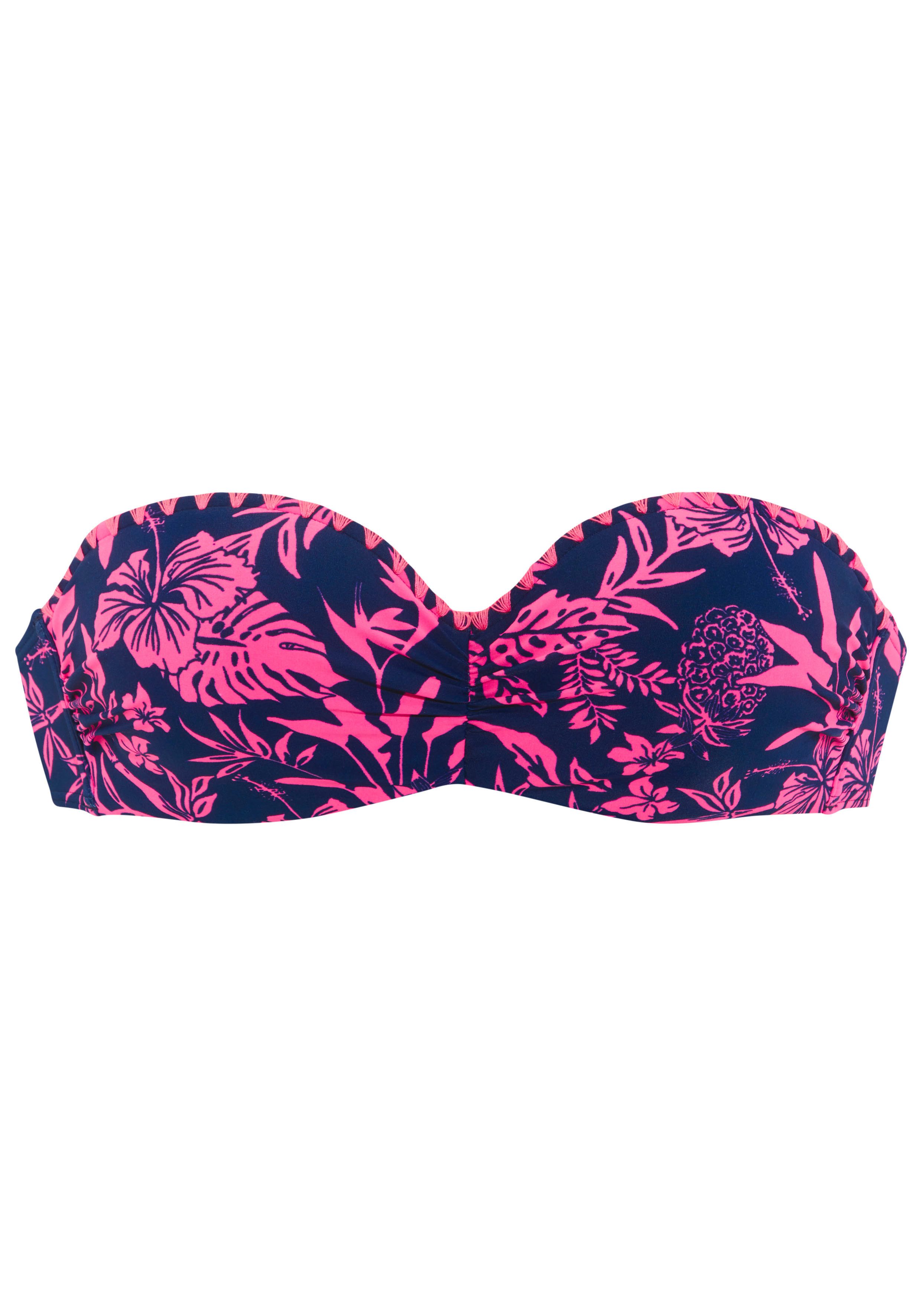 Venice Beach Bügel-Bandeau-Bikini Kensi mit kontrasfarbener Häkelkante – Bild 4 von 5