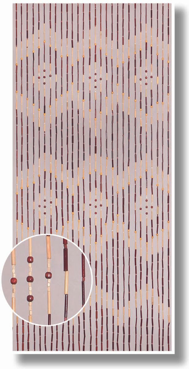 CONACORD Türvorhang Decona Menam Dekovorhang bunt, Hakenaufhängung, halbtransparent, 90 x 200 cm, Bambus - handgearbeitet und lackiert