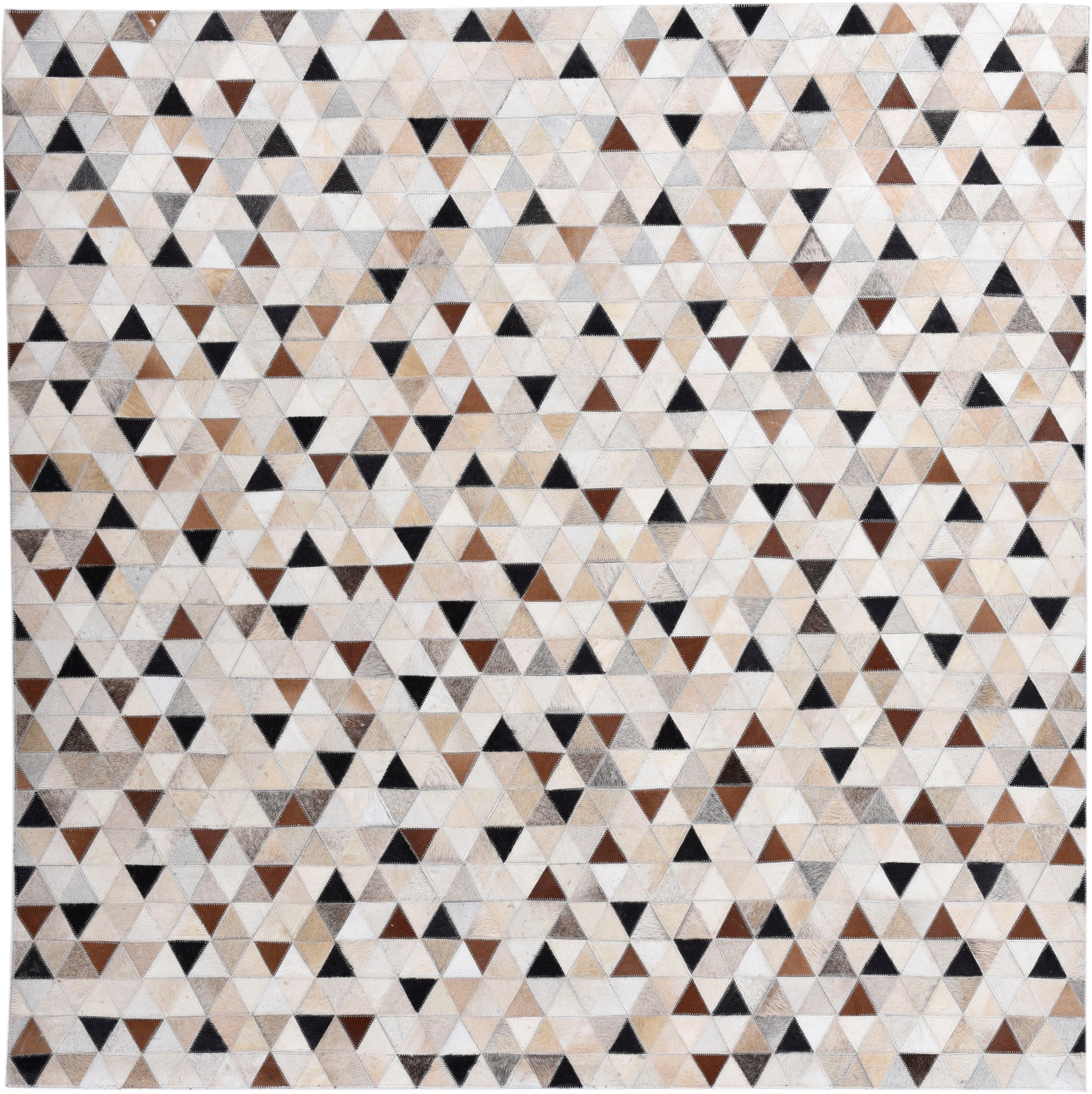 THEKO Fellteppich Kobe, rechteckig, Höhe: 3 mm, Patchwork, handgenäht, echtes Rinderfell in Naturtönen