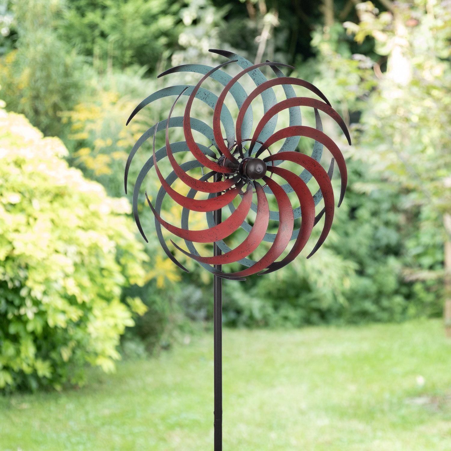 Moritz Gartenstecker Metall-Windrad doppelläufig rot-türkis ca. günstig online kaufen