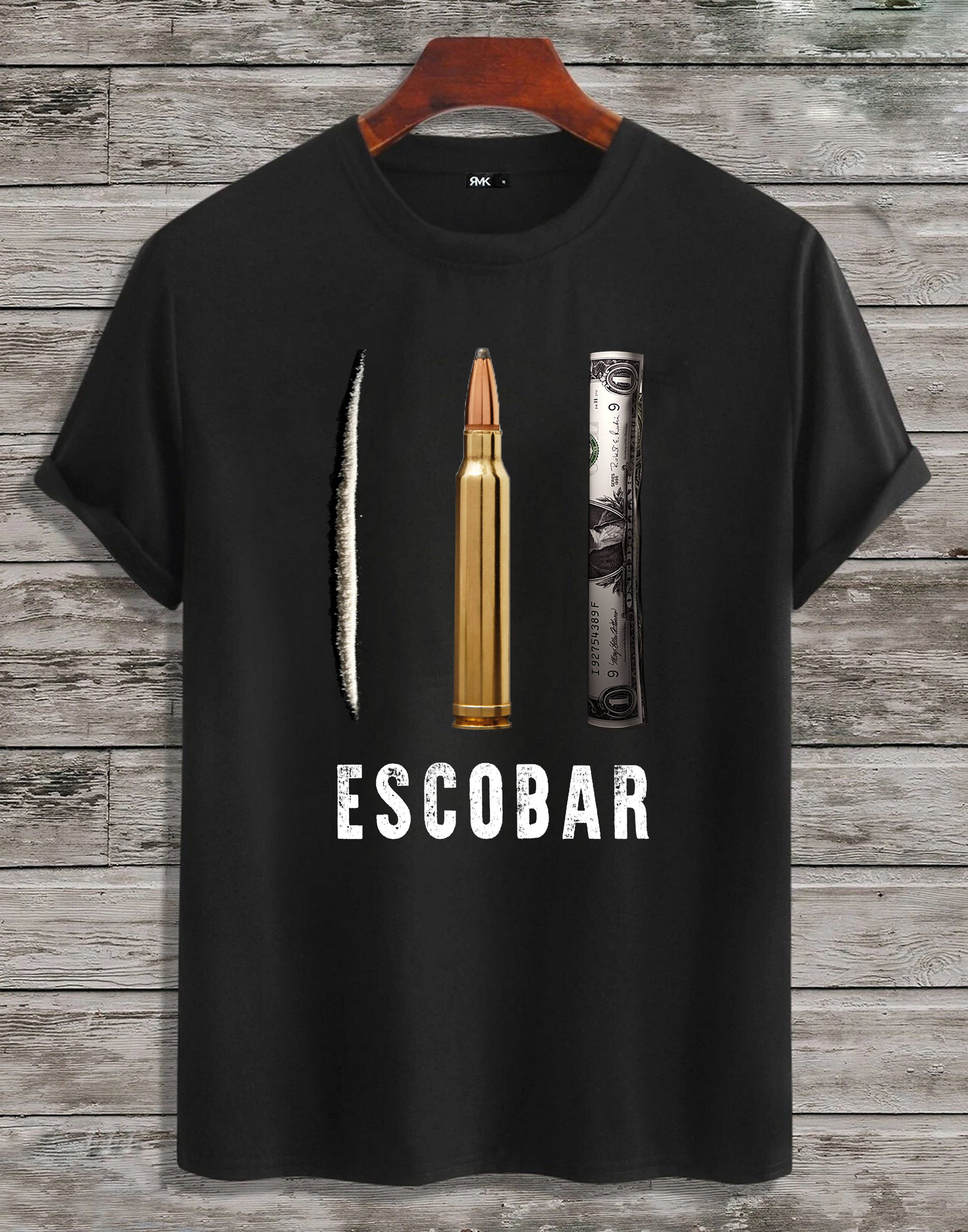 RMK T-Shirt Basic Rundhals Pablo Mexico Gangster Escobar Schwarz | T-Shirts
