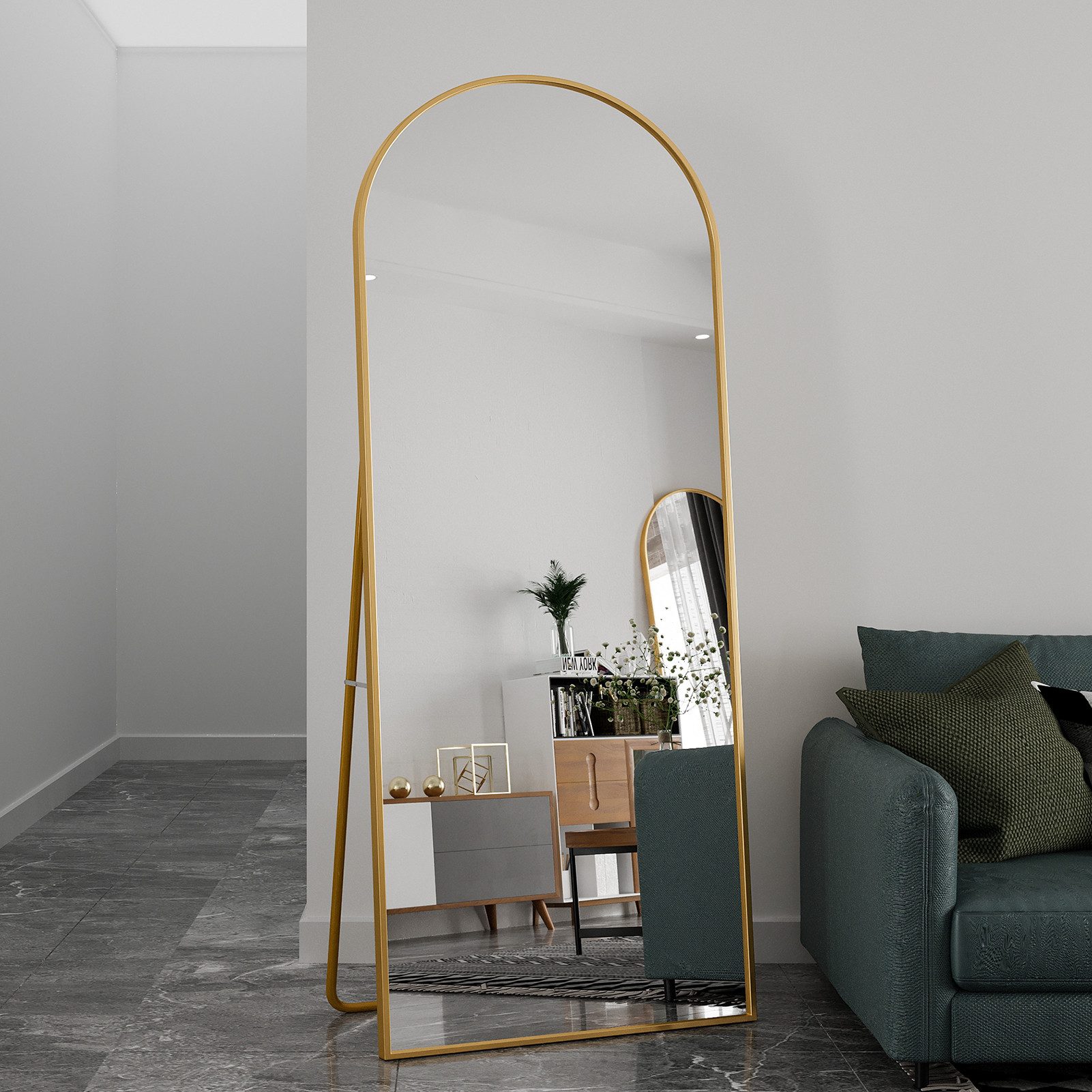 PXloue Ganzkörperspiegel 180x80 Oval Wandspiegel Standspiegel günstig online kaufen