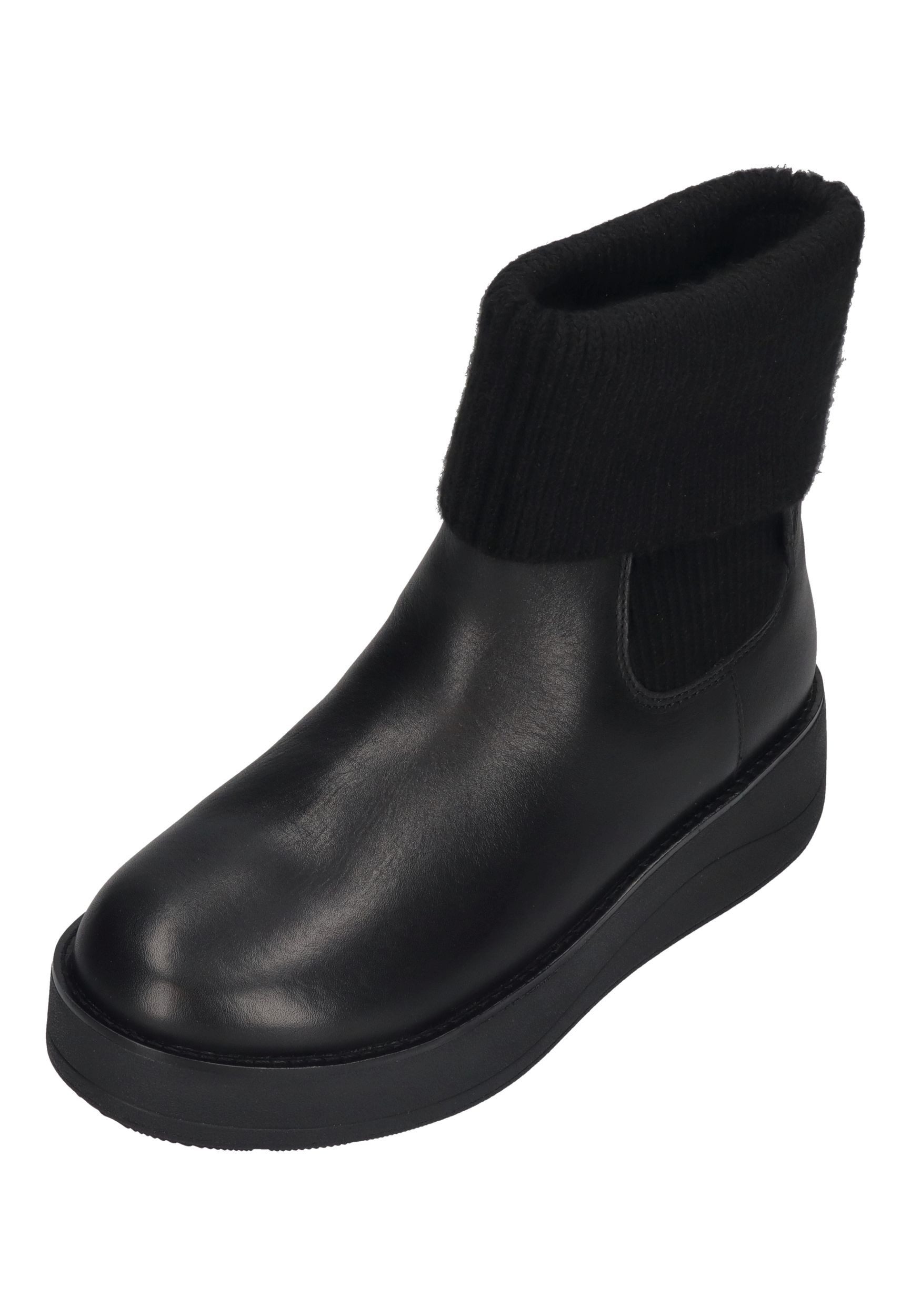 Fitflop GEN-FF ROAM KNIT COLLAR LEATHER BOOTS Stiefelette Black