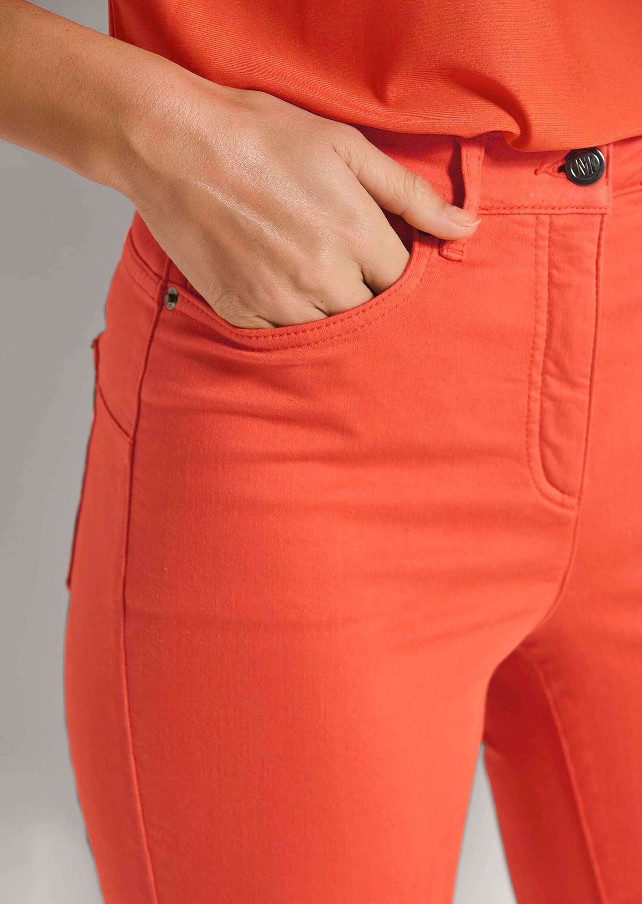 MADELEINE Gerade Jeans Mid Waist Skinny-Hose mit Fransen Fransenhose in schmale Silhouette, Five-Pocket-Stil – Bild 4 von 5