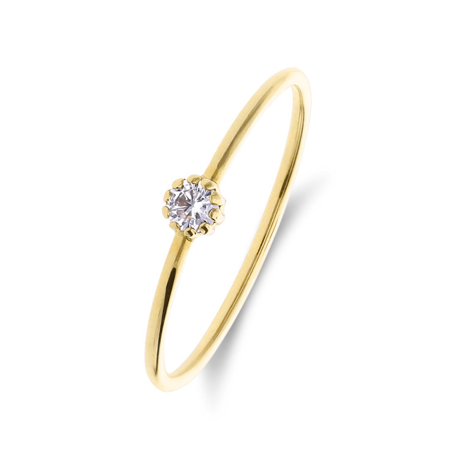 LUCARDI Fingerring Ring - 375 Gold - Gold - Zirkonia - Damen