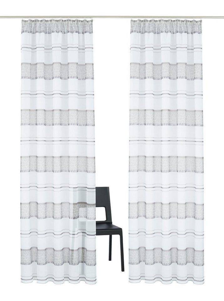 Gardine Camposa, my home, Kräuselband (2 St), transparent, Voile,  Transparent, Voile, Polyester