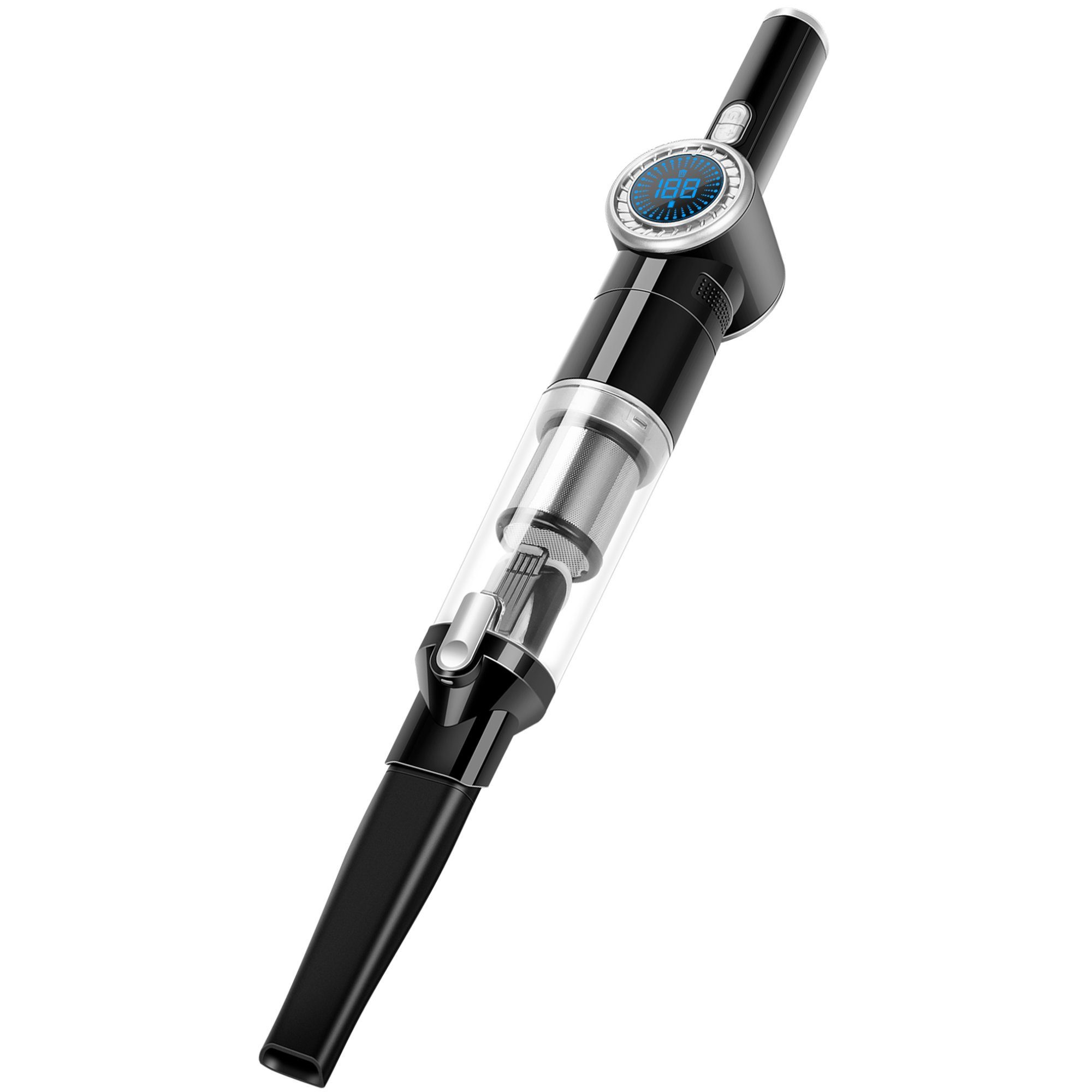 TurboTronic by Z-Line Handstaubsauger 15 kpa, 26 Min. Laufzeit, ultra-Leichtgewicht Boden Staubsauger, 90 W, beutellos, kabelloser Sofa Couch Tisch Handsauger mit Ladestation