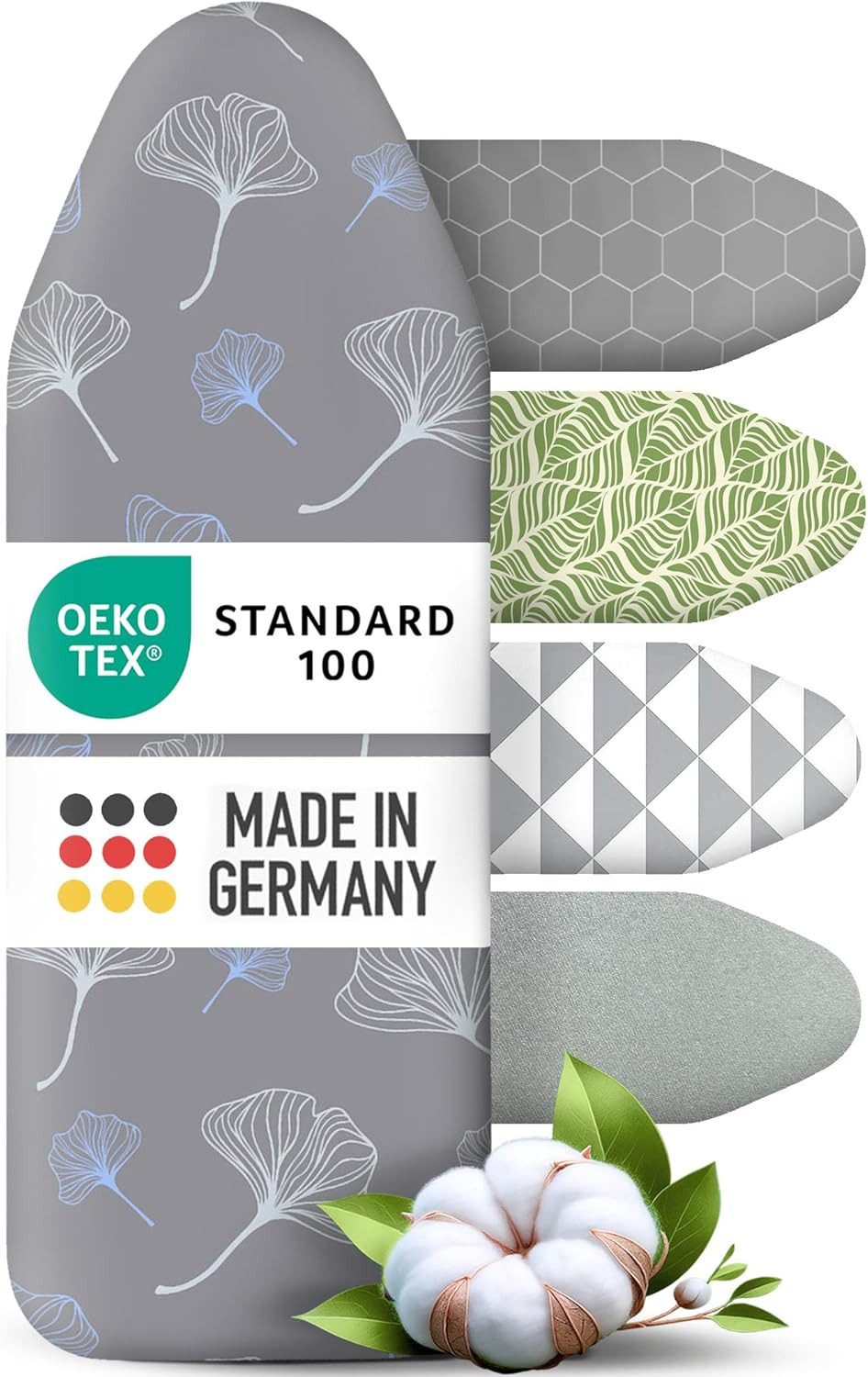 Arteneur Bügelbrettbezug, Made in Germany, OEKOTEX100, Zubehör für alle Bügeltische dank 5 Größen, Vergleichssieger, Hitzereflektierend, Gummizug