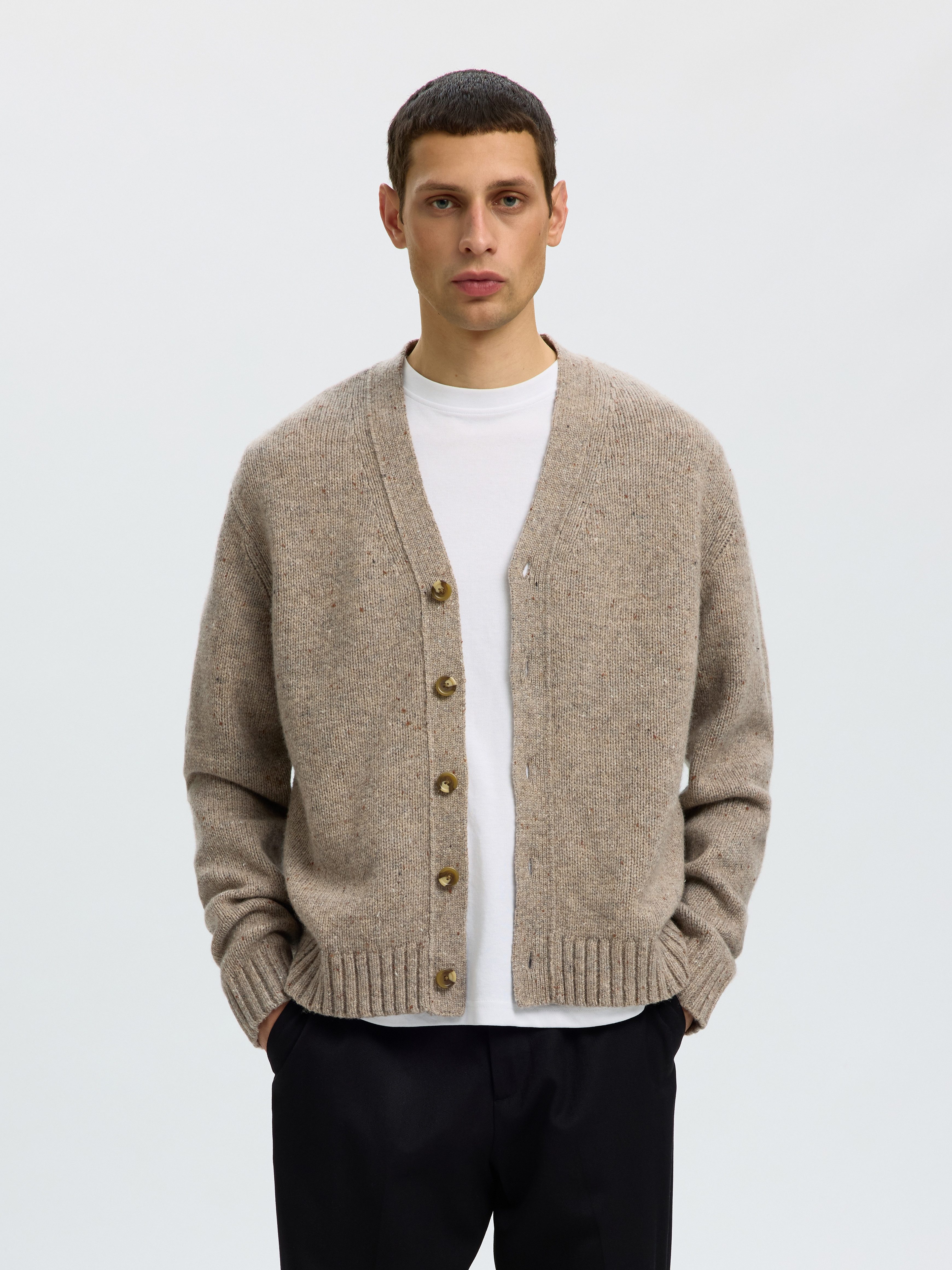 Selected Strickjacke SLMCODY LS KNIT CARDIGAN NOOS Wollmischung, regular fit