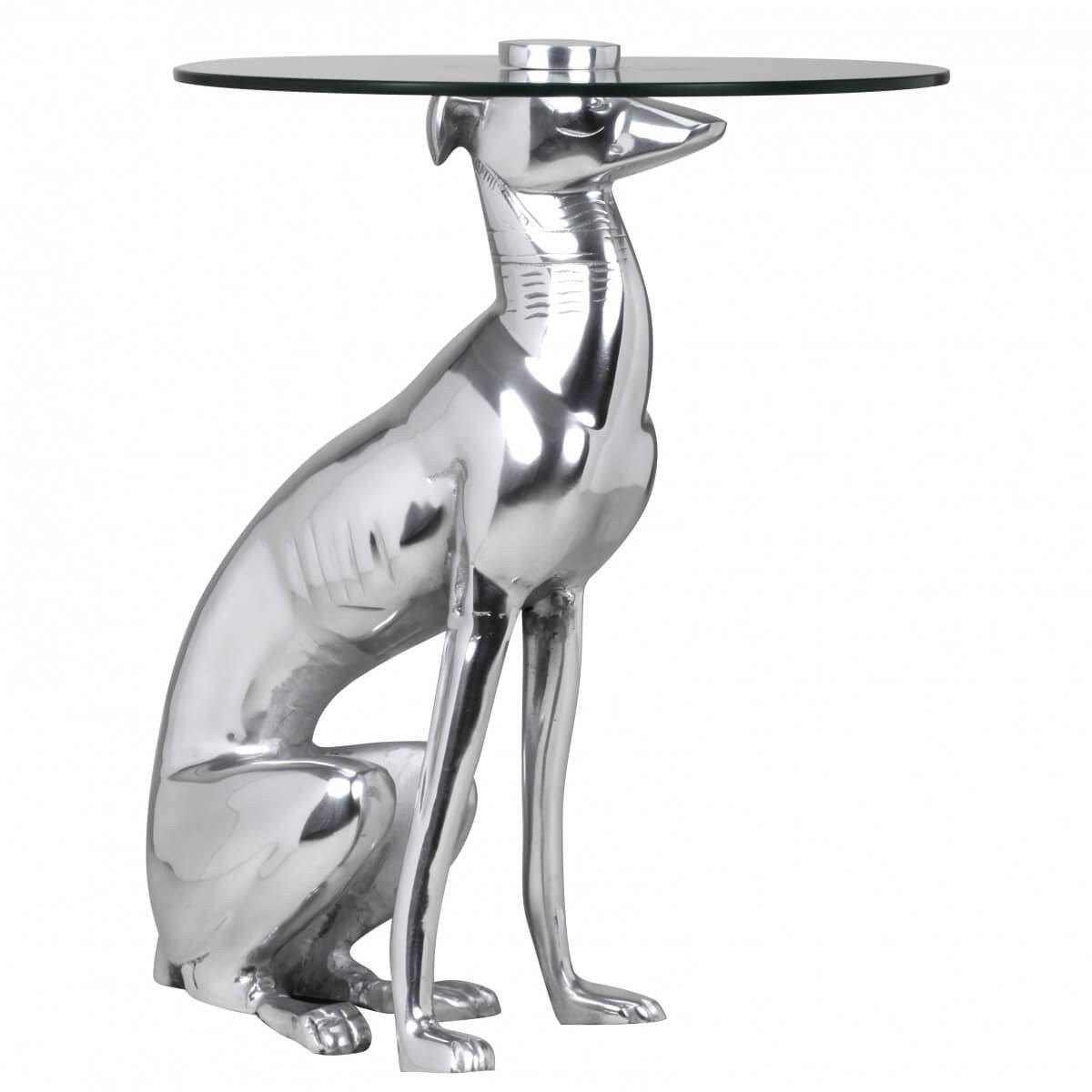Beistelltisch aus Design Figur Silber DOG furnicato Deko Farbe Aluminium