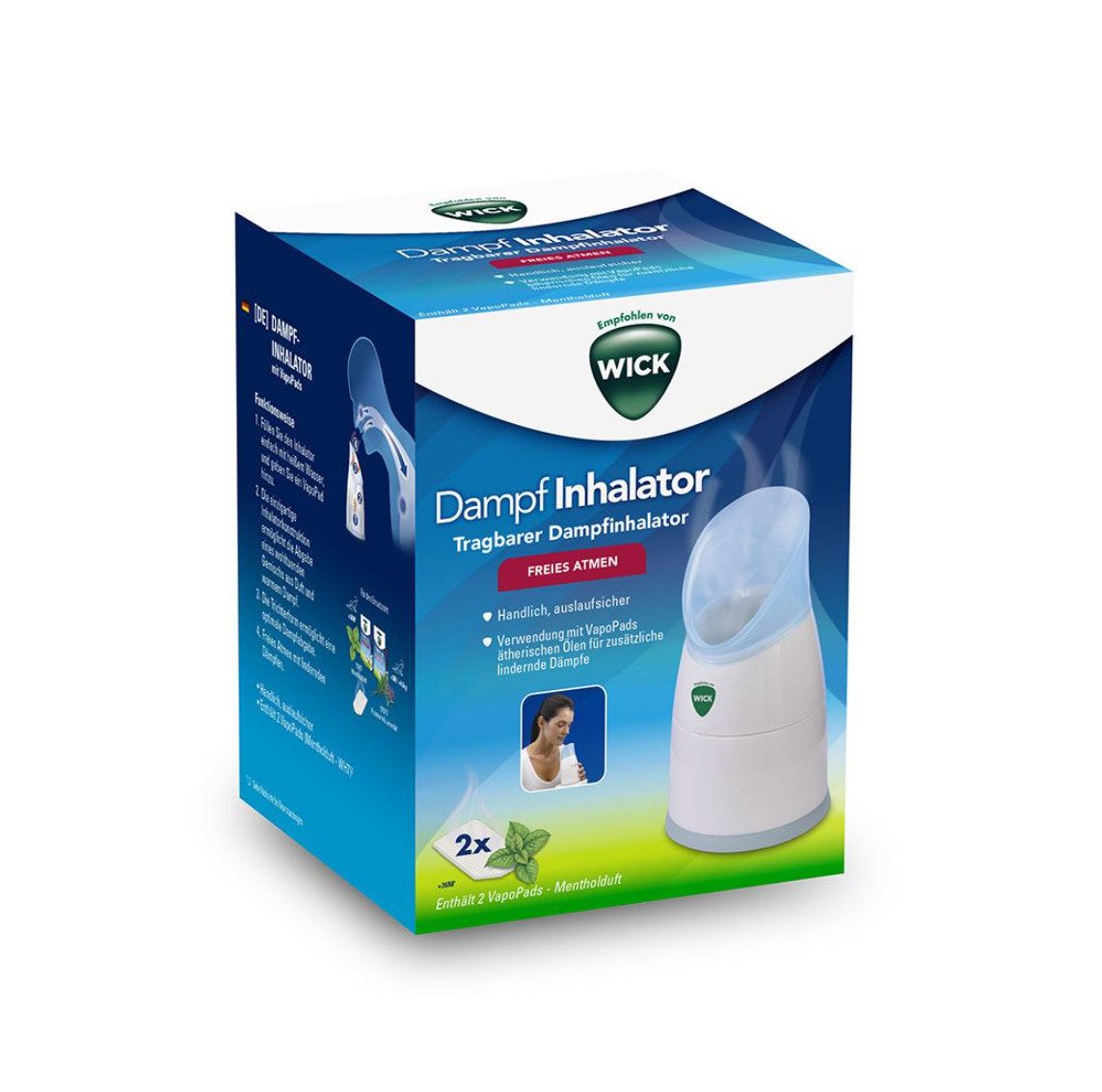 DocMed Inhalator WICK Dampf-Inhalator W1300, Inhalator Set 1-tlg., Atemwegsbeschwerden Inhalator, Einfache Anwendung, Fördert das Wohlbefinden