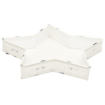 Exner GmbH Garten- & Wohnaccessoires Dekotablett Tablett Set/2 ClairBlanc - weiß - Metall - 25x25x4 cm - 29,5x29,5x5 cm