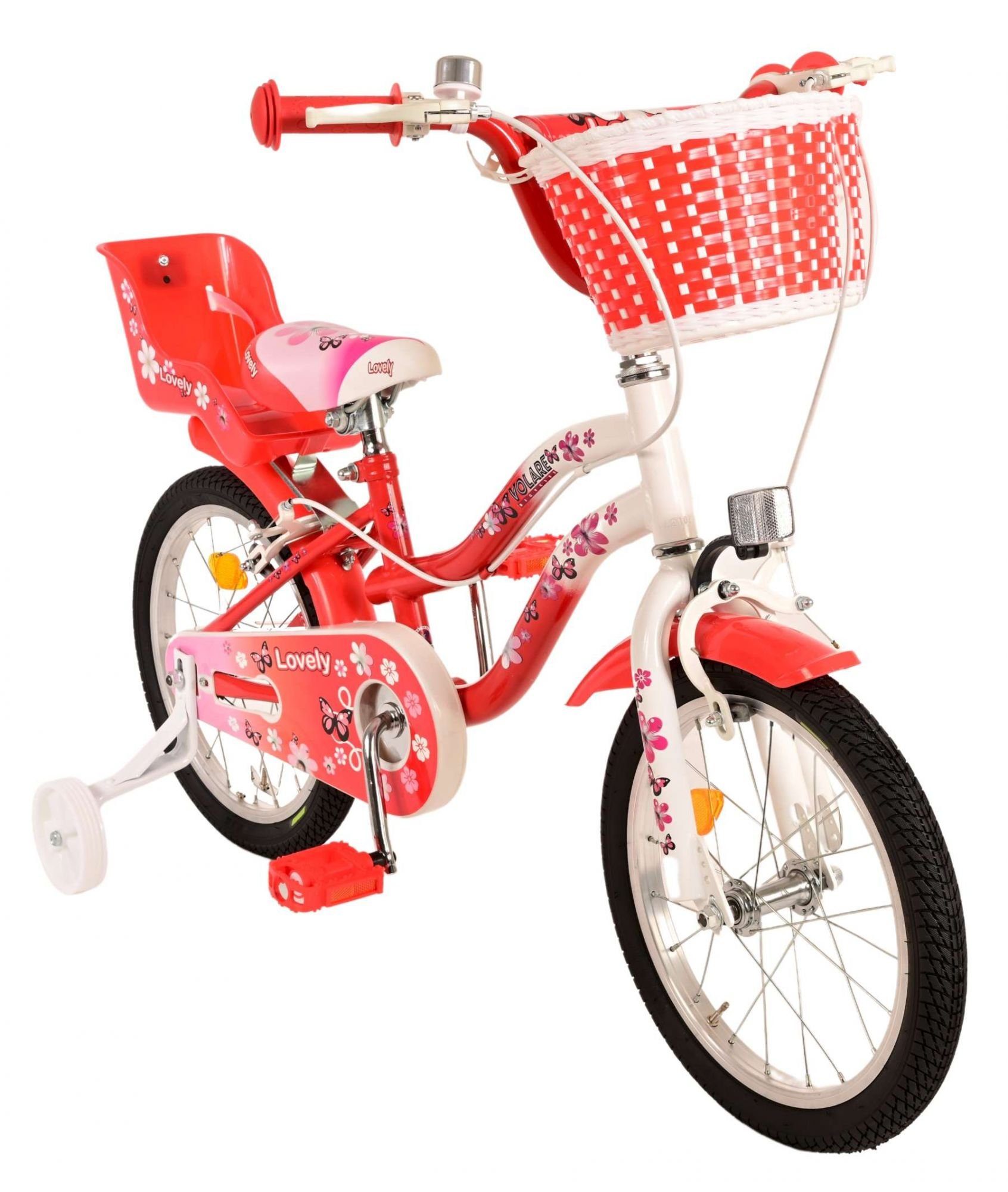 Fahrrad Lovely TPFSports Laufrad Rutschfeste Handbremsen, Volare Kinder 1 mit 16 Zoll mit Kinderrad Gang, Sicherheitsgriffe), Kinderfahrrad Fahrrad (Mädchen - Mädchen 2 Stützräder