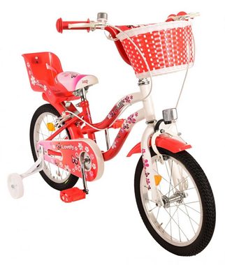 TPFSports Kinderfahrrad Volare Lovely mit 2 Handbremsen, 1 Gang, (Mädchen Fahrrad - Rutschfeste Sicherheitsgriffe), Kinder Fahrrad 16 Zoll mit Stützräder Laufrad Mädchen Kinderrad