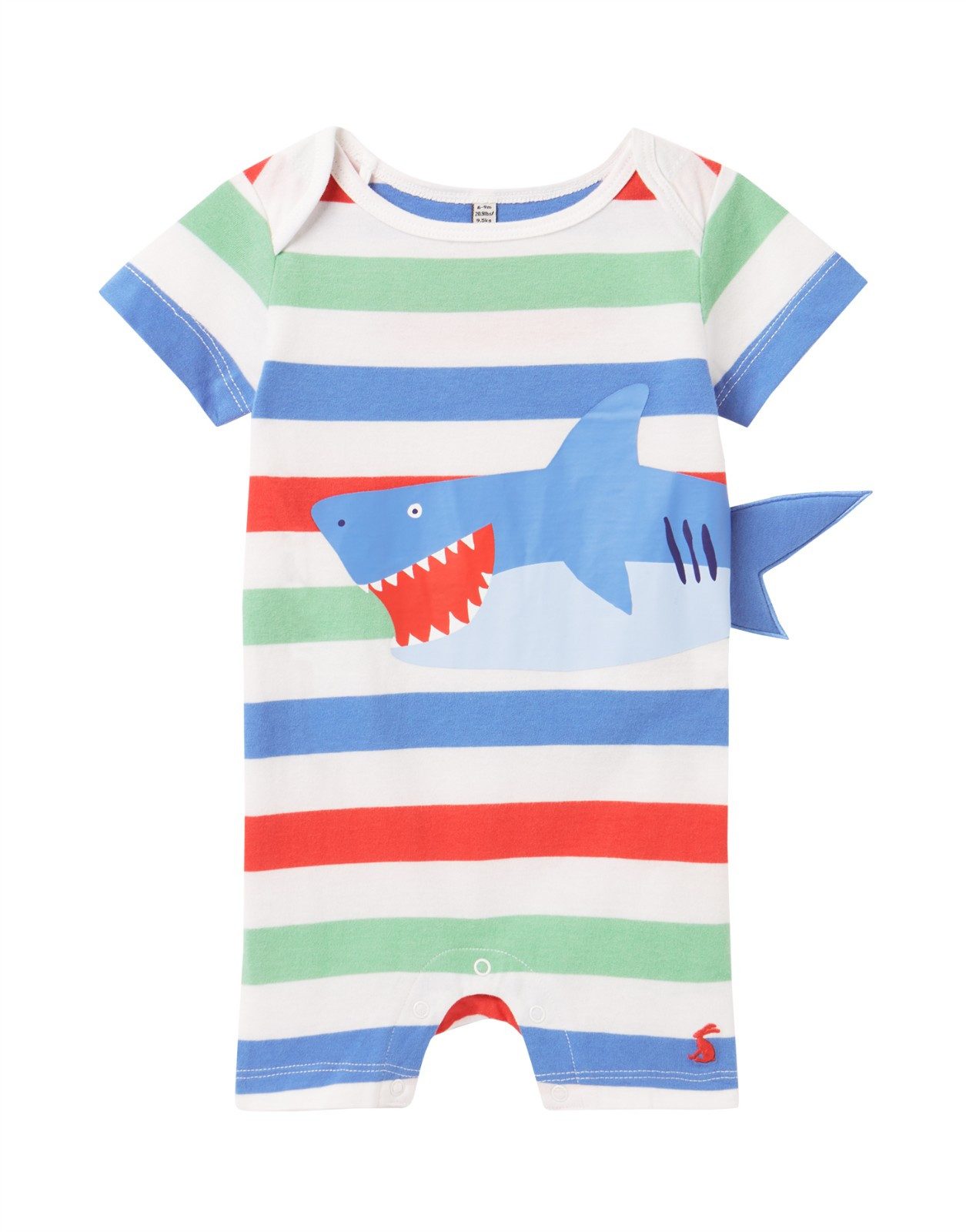 Tom Joule Strampler Tom Joule Baby Spieler / Bodysuit Patch Hai Streifen mehrfarbig