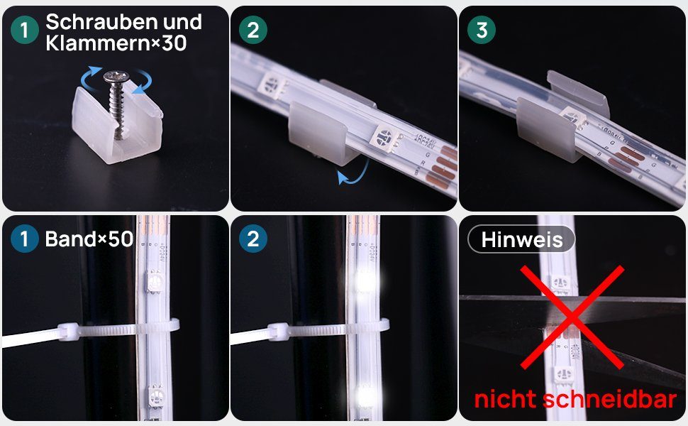 Dimmbar Streifen 10m Wasserdicht Ustellar Band, RGB LED Dimmbar LED Lichterschlauch Lichterkette Streifen Stripe