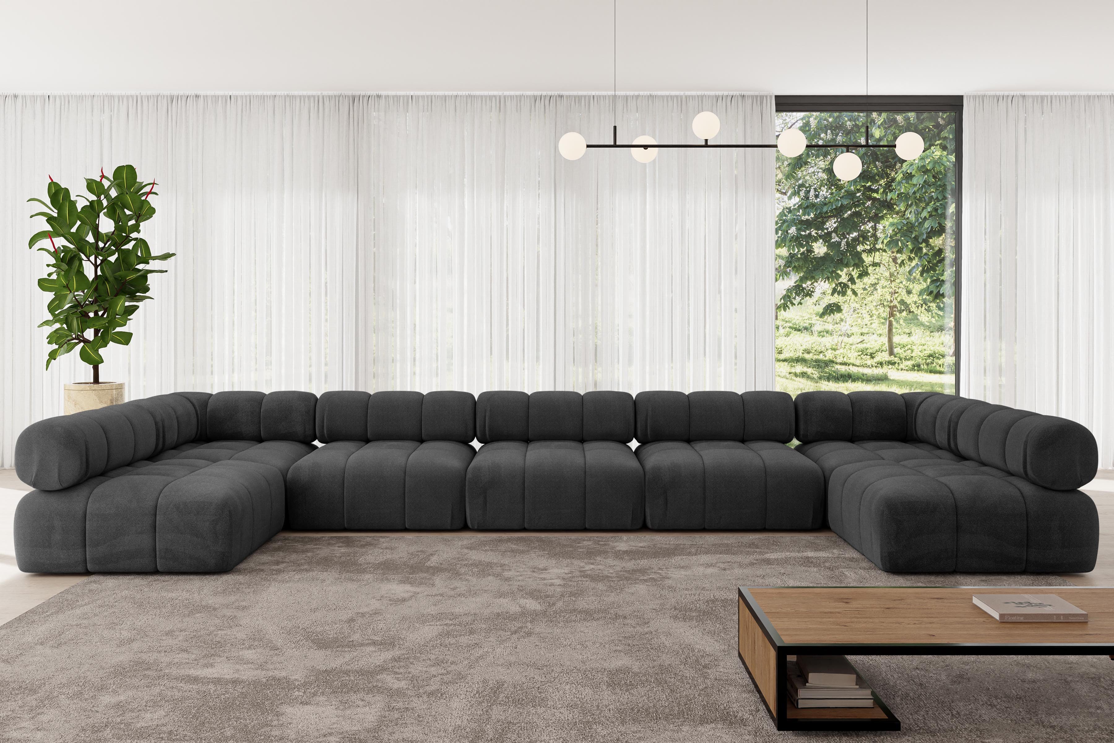 ALTDECOR Wohnlandschaft Garvo-U3, Corner Sofa U-Form Vielseitige Sofa Wohnlandschaft Wohnzimmer, Sofa Praktische Bequeme Funktionsecke Couch L-Form Eckcouch