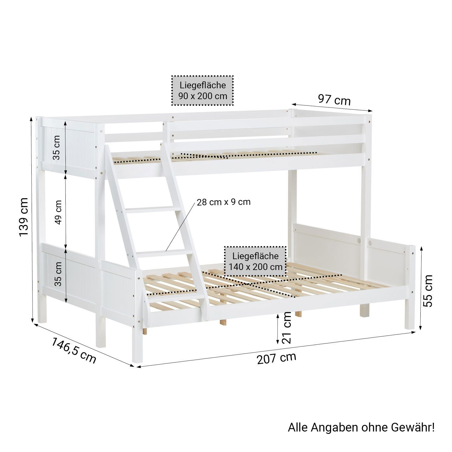 Homestyle4u Etagenbett 90x200 und 140x200 Kinderbett günstig online kaufen