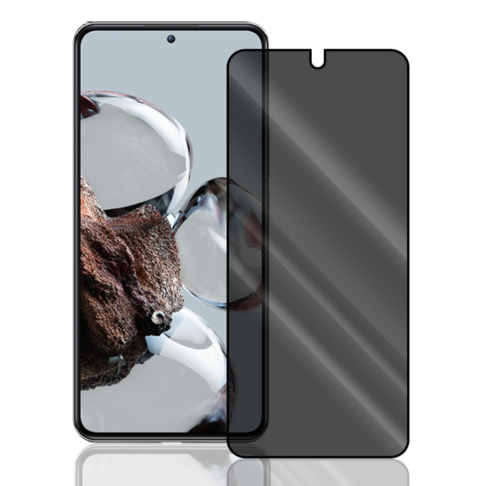 Numerva Schutzfolie Panzer Folie Echt Glas Folie für Xiaomi 12T / 12T Pro, (1x Schutzfolie 2x Reinigungstücher), Anti Spy Schutzfolie Blickschutz Glasfolie Sichtschutzfolie