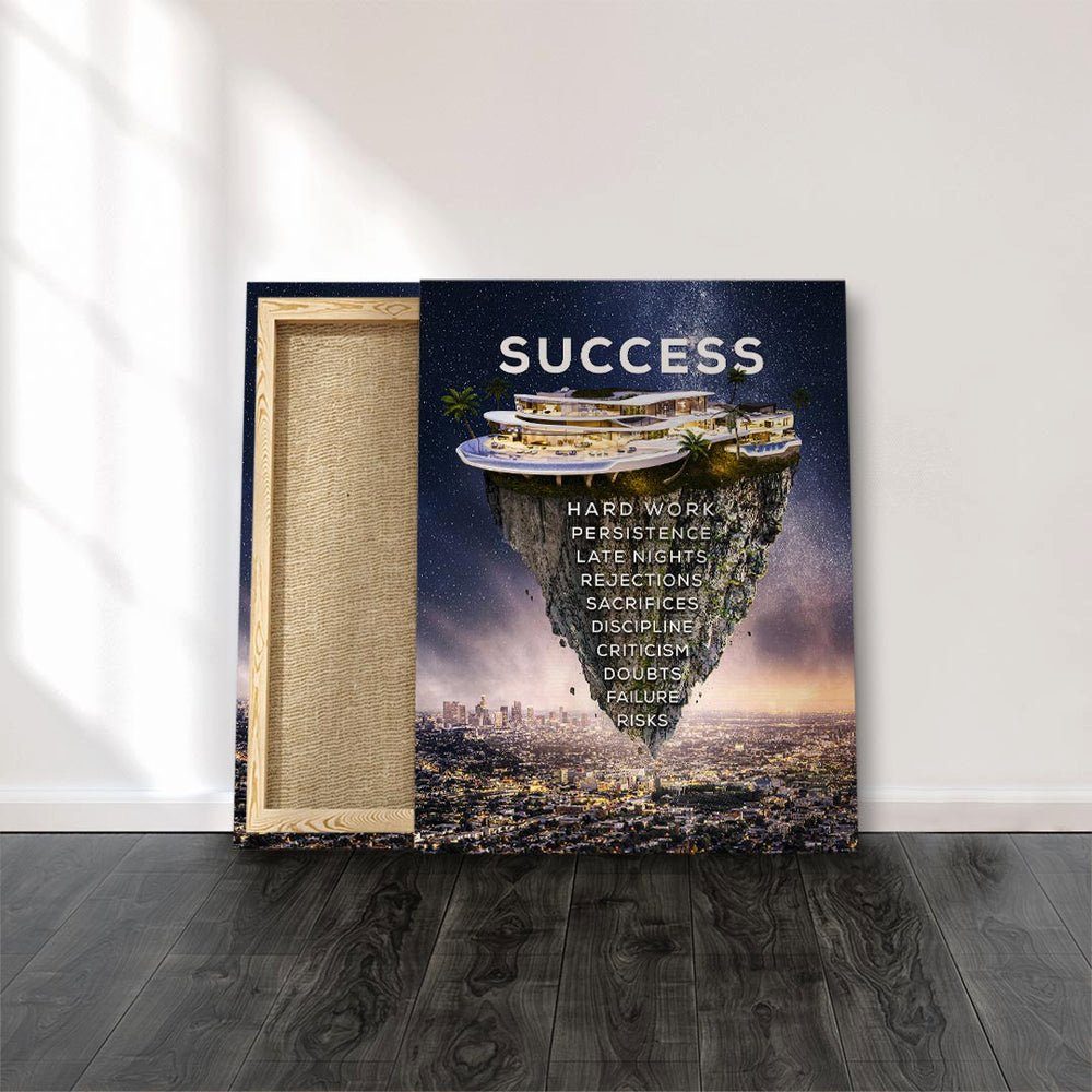 Rahmen des DOTCOMCANVAS® für Deutsch, Lebensenergie "Eisberg Erfolges" Wandbild pure Leinwandbild, von ohne