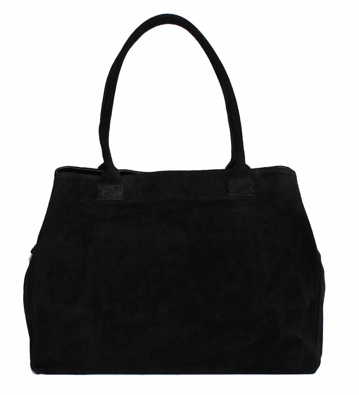 Shopper Made in Italy XL Damen Leder Tasche Schultertasche Tote Bag Wildleder