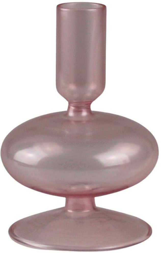 Kerzenständer 2 13 St), Kerzenhalter AM Ausbuchtungen Design Stabkerzenhalter Höhe Glas, aus Dekoobjekt ca. kunstvollen mit (Set, cm,