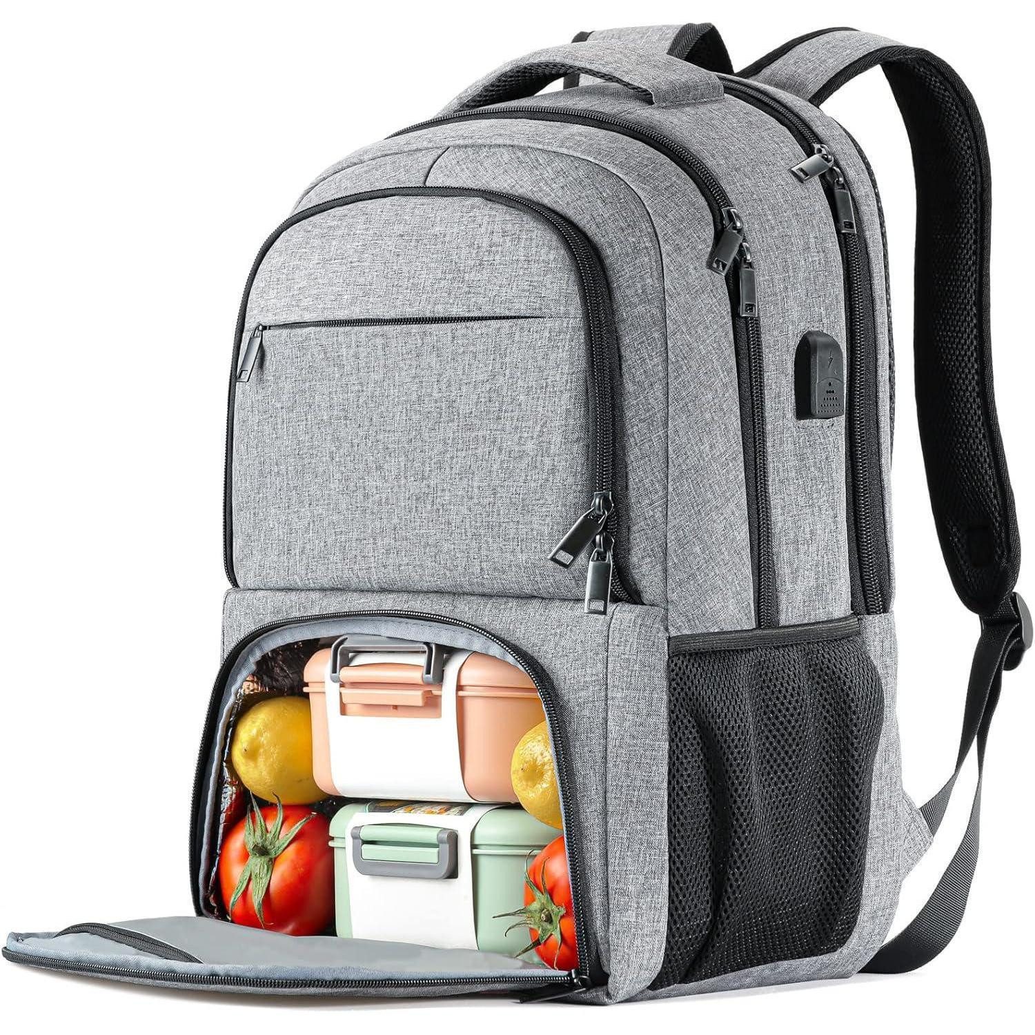 LuxusKollektion Laptoprucksack Rucksack Herren Laptop USB Business Notebook 17.3 Zoll Grau