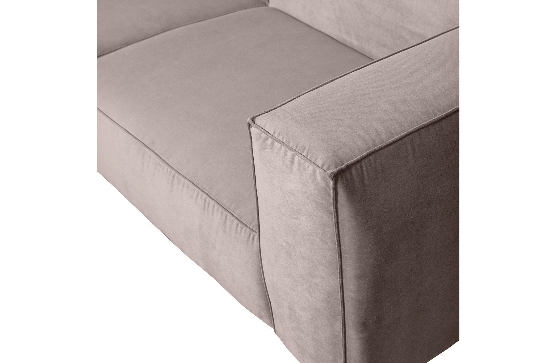 WOOOD Sofa Sofa 3,5 Sand, Sitzer freistellbar - Samt Yeti
