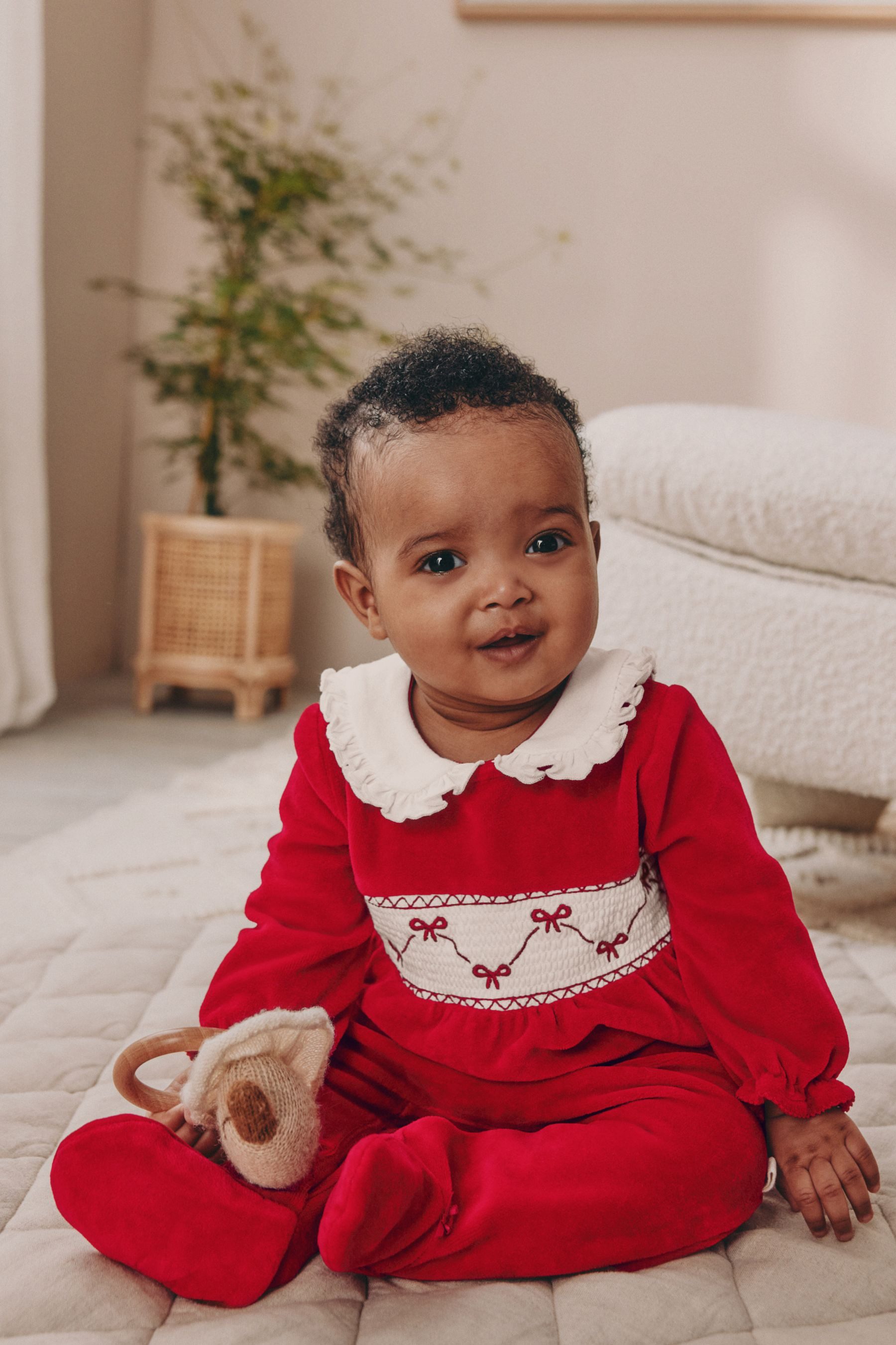 Schlafoverall Velours-Schlafanzug für Babys