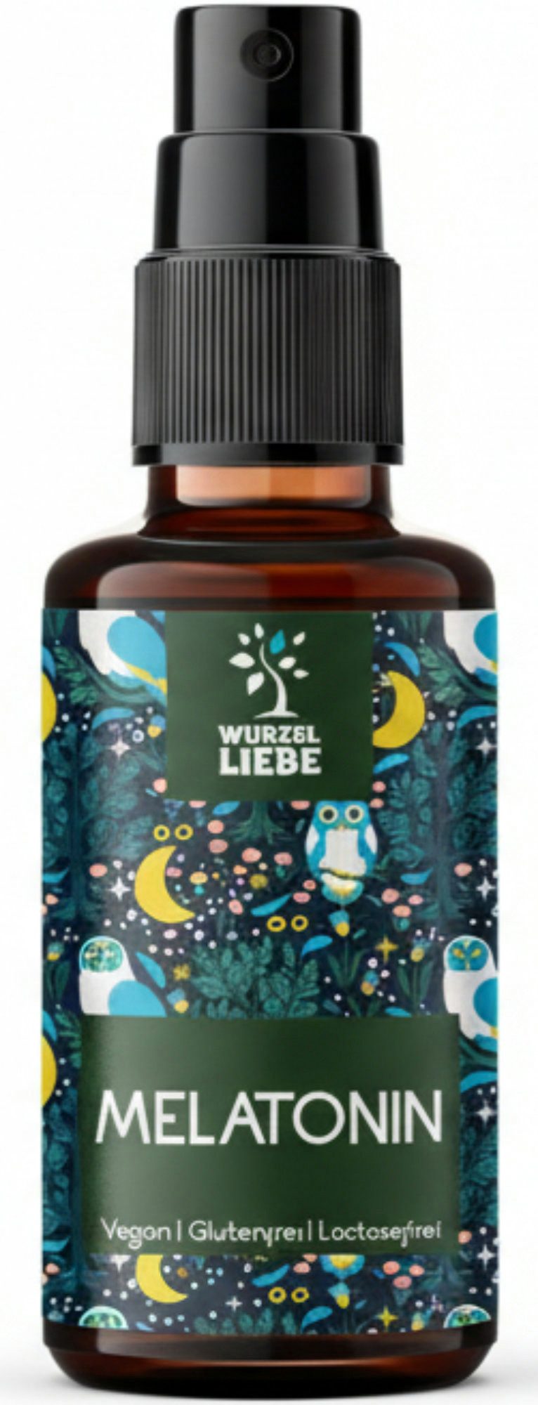 WURZELLIEBE Melatonin Einschlafspray - 1 mg Melatonin hochdosiert Spray, 30 ml