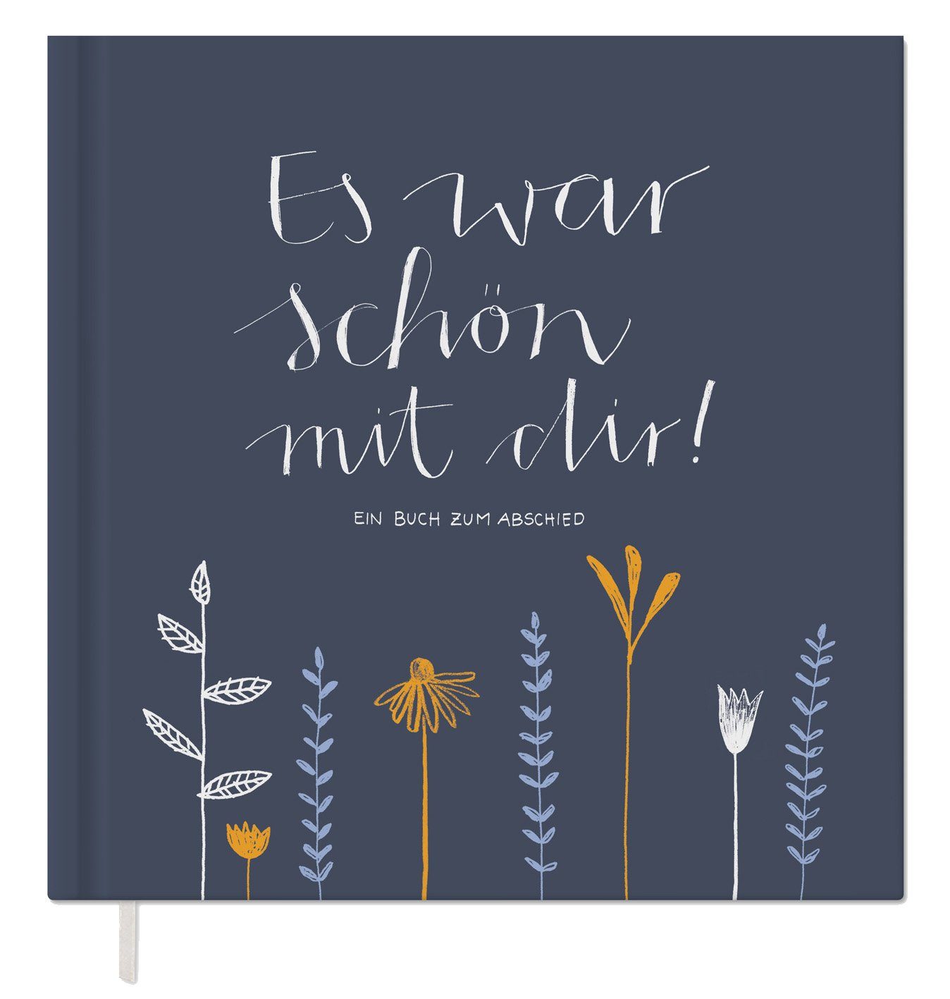 Eine der Guten Verlag Fotoalbum Es war schön mit dir! - blau weiß, Abschiedsbuch für Kollegen, Lehrer, Freunde als Abschiedsgeschenk