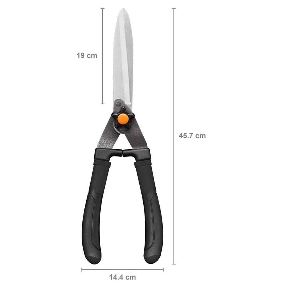 Fiskars Heckenschere Fiskars Heckenschere HS10 Mattschwarz mit rutschhemmenden SoftGrip-Gri