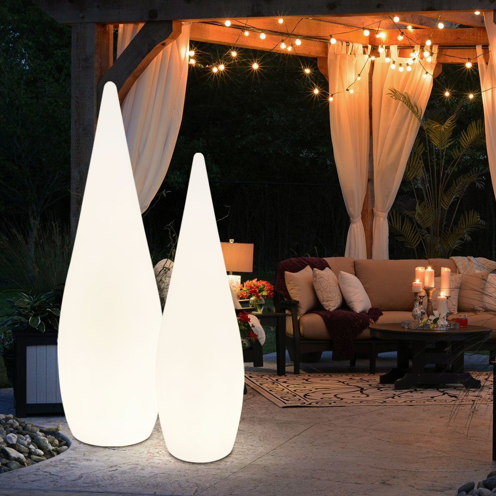 etc-shop LED LED Stehlampe Außen-Stehlampe, Außenstehleuchte Kegelleuchte Leuchtmittel inklusive, Bodenlampe Warmweiß
