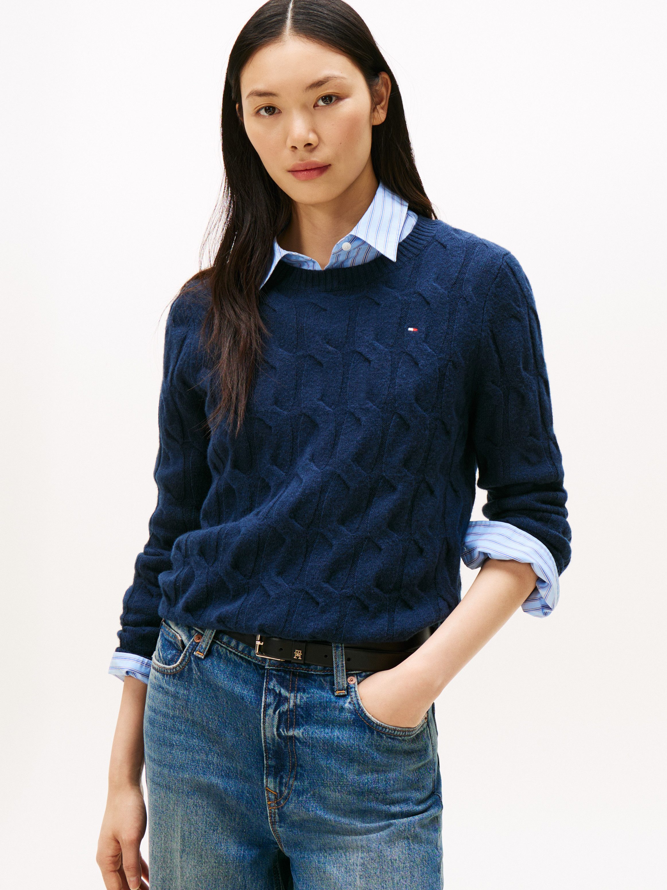 Tommy Hilfiger Strickpullover SOFT WOOL CABLE günstig online kaufen