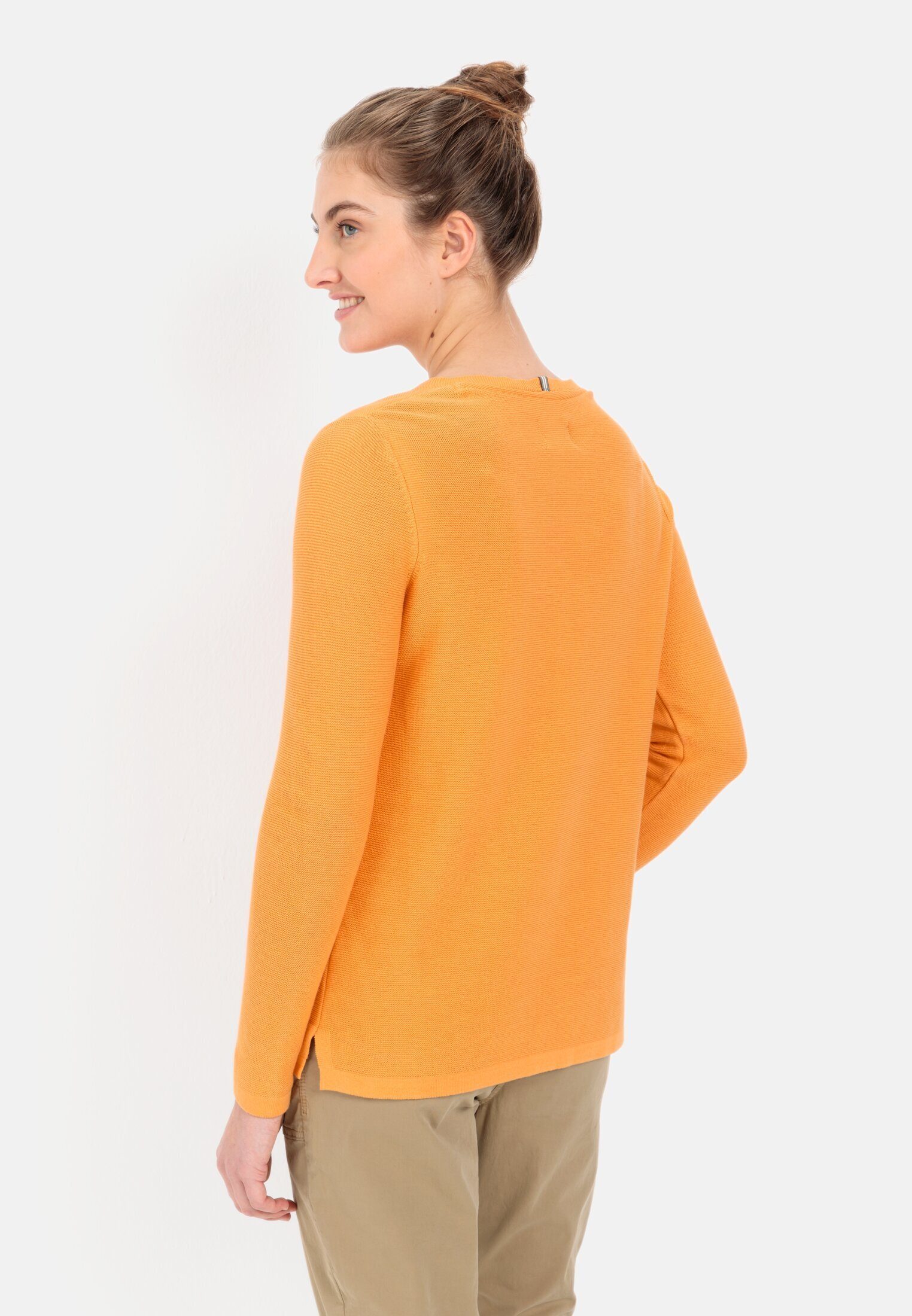camel active Strickpullover mit V-Ausschnitt Markenlabel günstig online kaufen