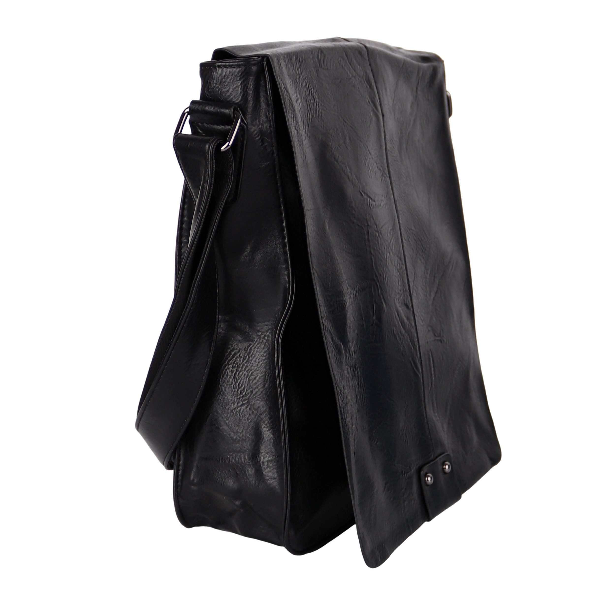 MIRROSI Schultertasche Herrentasche Umhängetasche aus Kunststoff in Lederoptik, Business Tasche ca.32x27x10 cm mit Schulterriemen