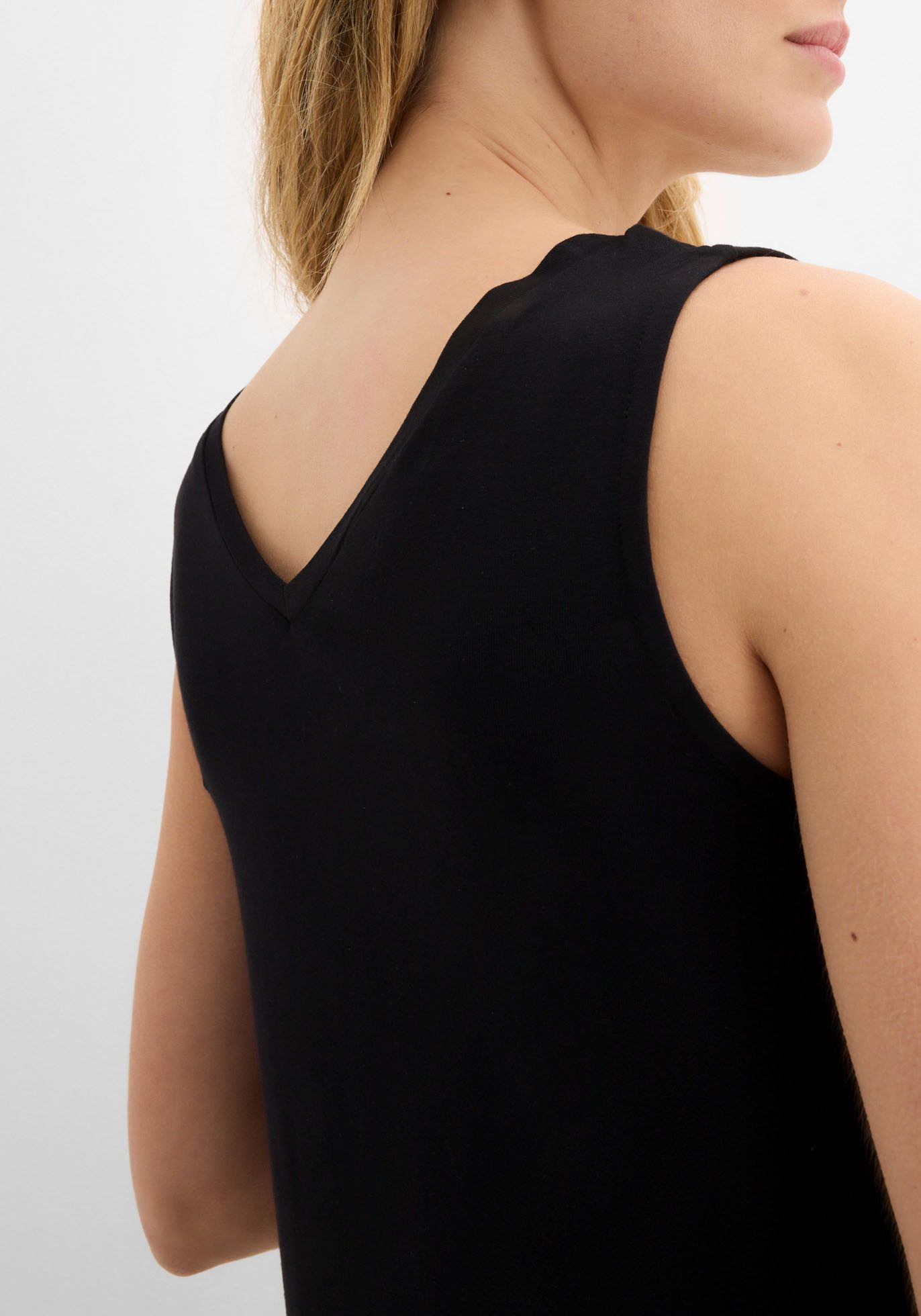 bonprix Longtop A-Linie, V-Ausschnitt, aus Viskose und Elasthan