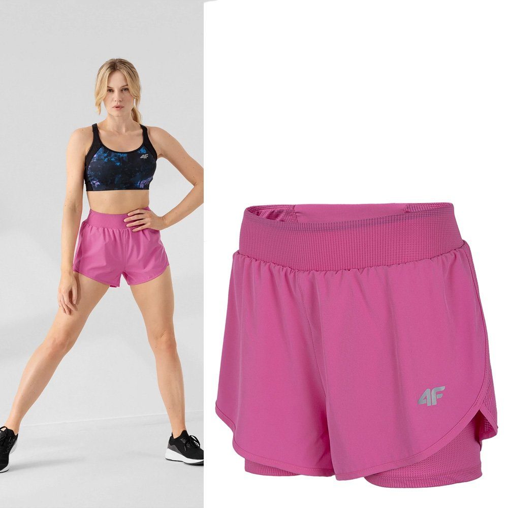 4F Leggings 4F - Damen Trainingsshorts "Shorts in Shorts" - pink