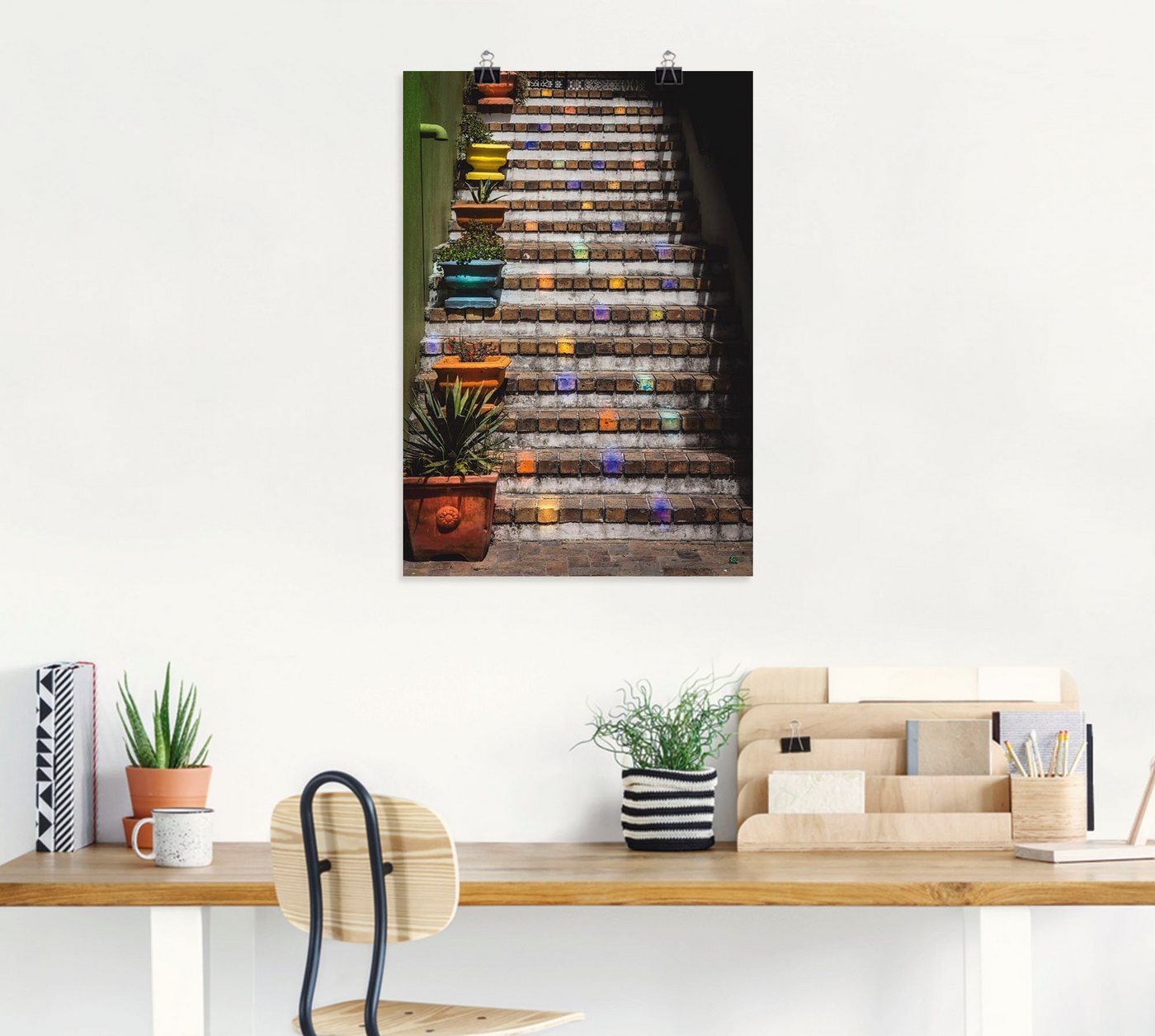 Artland Wandbild »Die Treppe«, Gebäude (1 Stück), in vielen Größen & Produktarten - Alubild / Outdoorbild für den Außenbereich, Leinwandbild, Poster, Wandaufkleber / Wandtattoo auch für Badezimmer geeignet-kaufen