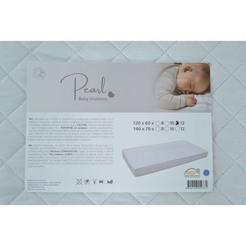 Kindermatratze Kinderbett-Matratze Pearl, Moni, 12 cm hoch, 120 x 60 x 12 cm, Bezug abnehmbar, ab Geburt