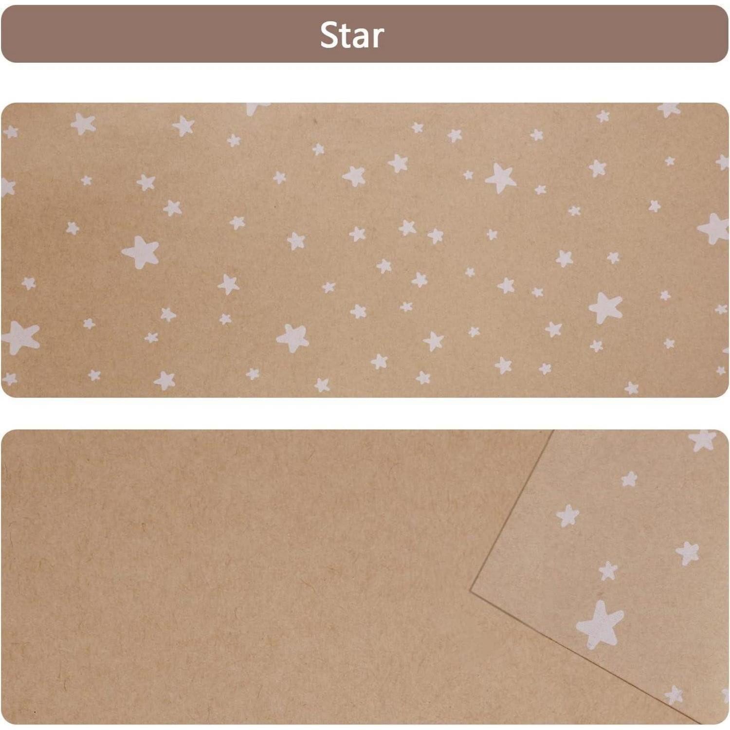 LuxusKollektion Geschenkpapier Geschenkpapier Kraftpapier 43cm 15m braun Weihnachten Stern