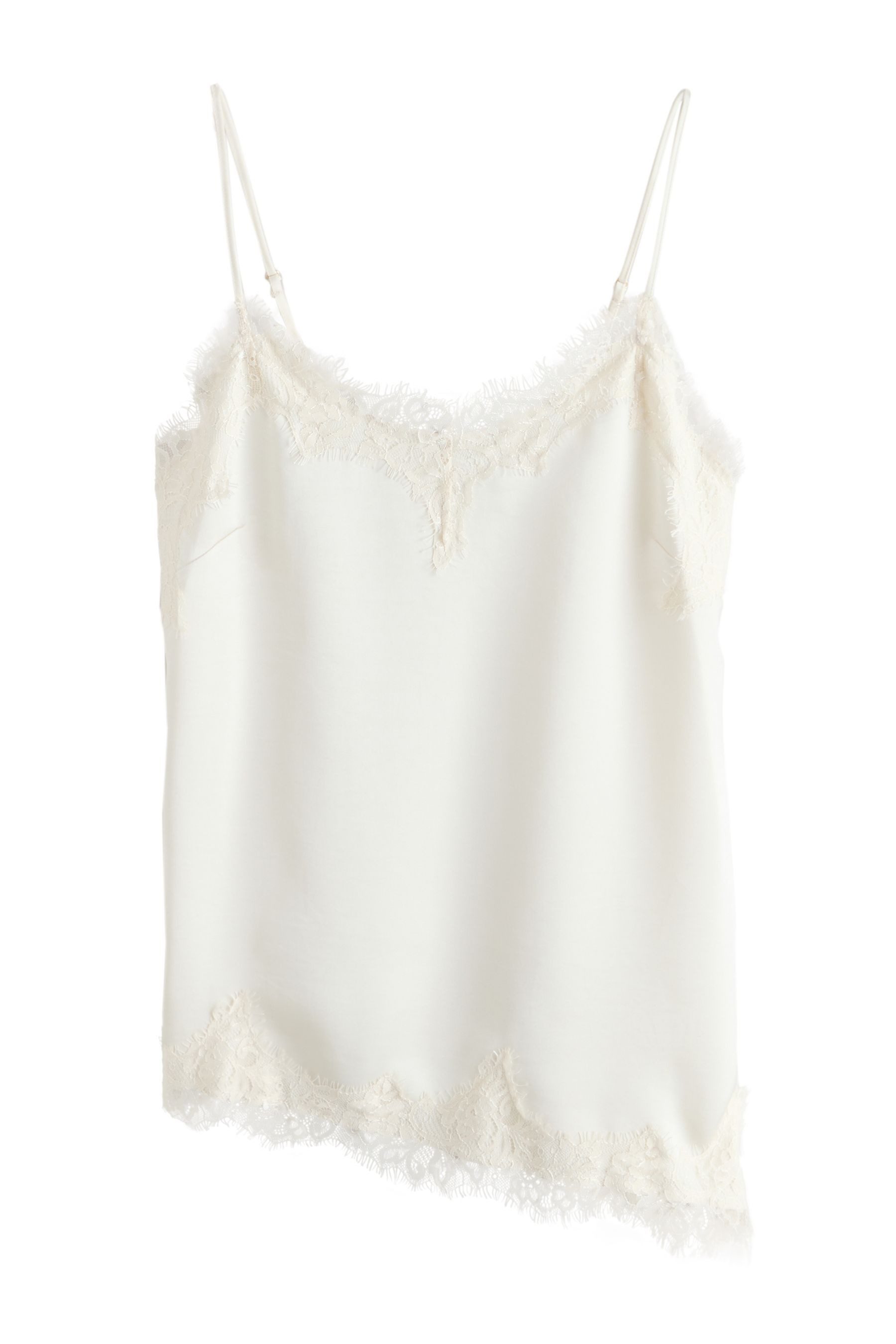 Next Trägertop Cami-Trägertop mit Spitze und asymmetrischem Saum (1-tlg)