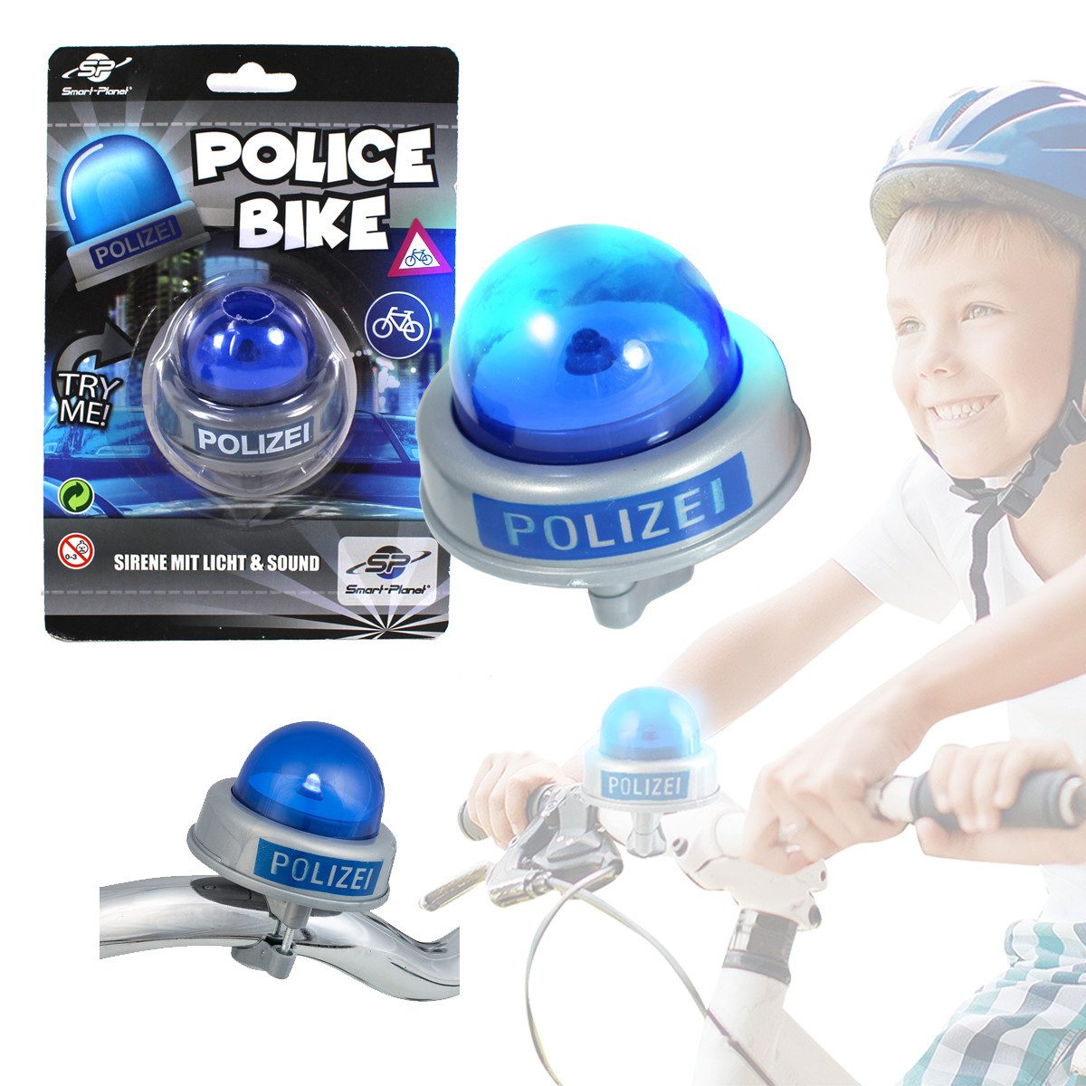 Smart-Planet Stumpenkerze Fahrradklingel Smart-Planet Polizei Kinder günstig online kaufen