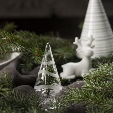 Storefactory Scandinavia Weihnachtsfigur Tannenbaum "Granbo", Glas (HxB) 10x5 cm, klar / milchig