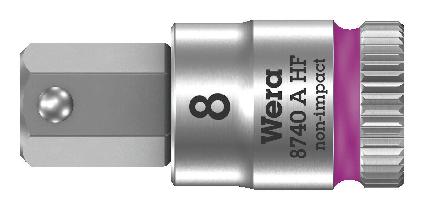 Wera Steckschlüssel, Schraubendrehereinsatz 1/4" Innensechskant mit Haltefunktion 8 x 28 mm
