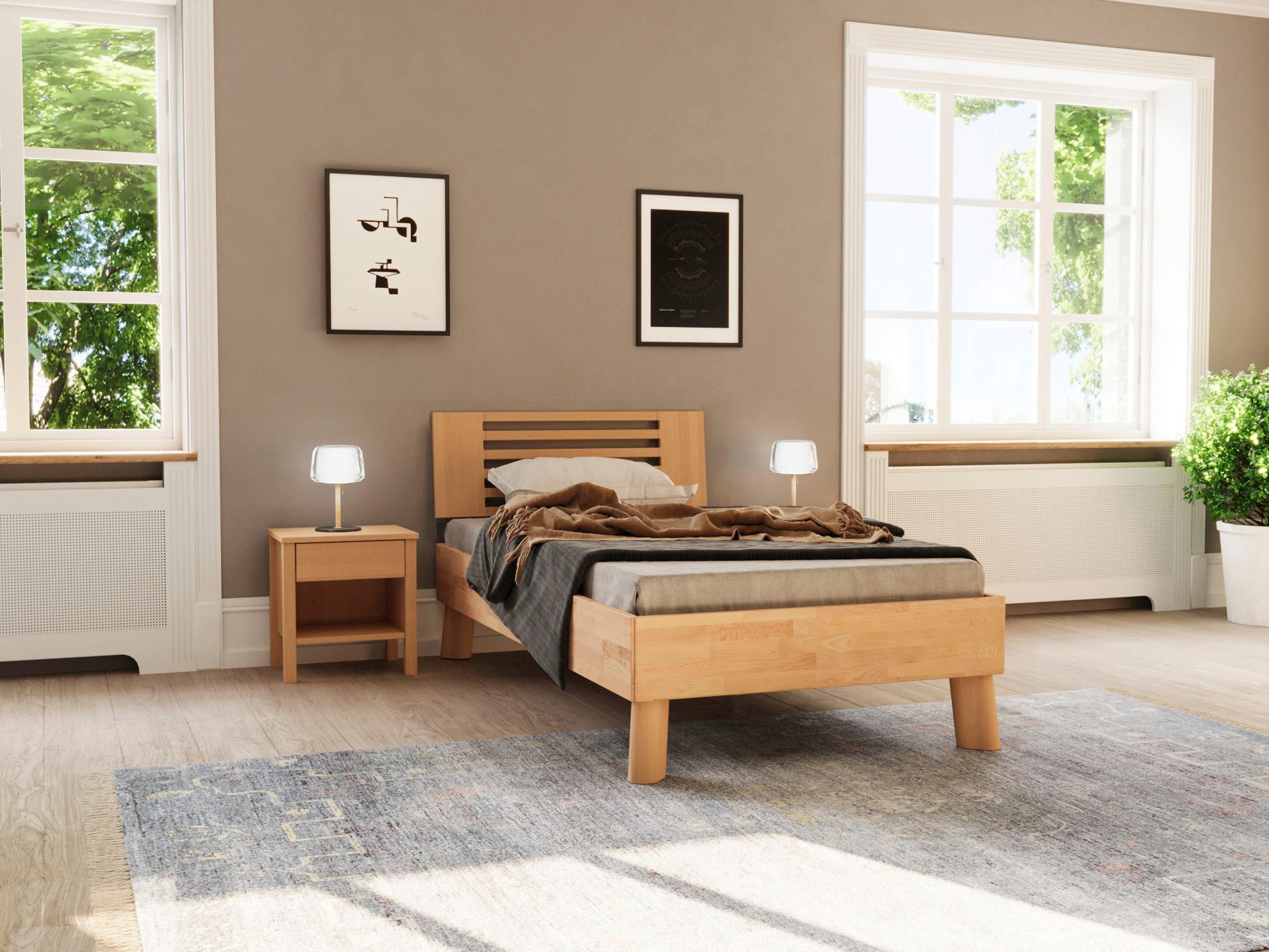 Home affaire Massivholzbett Chavot III, wahlweise in Kernbuche oder Wildeic günstig online kaufen