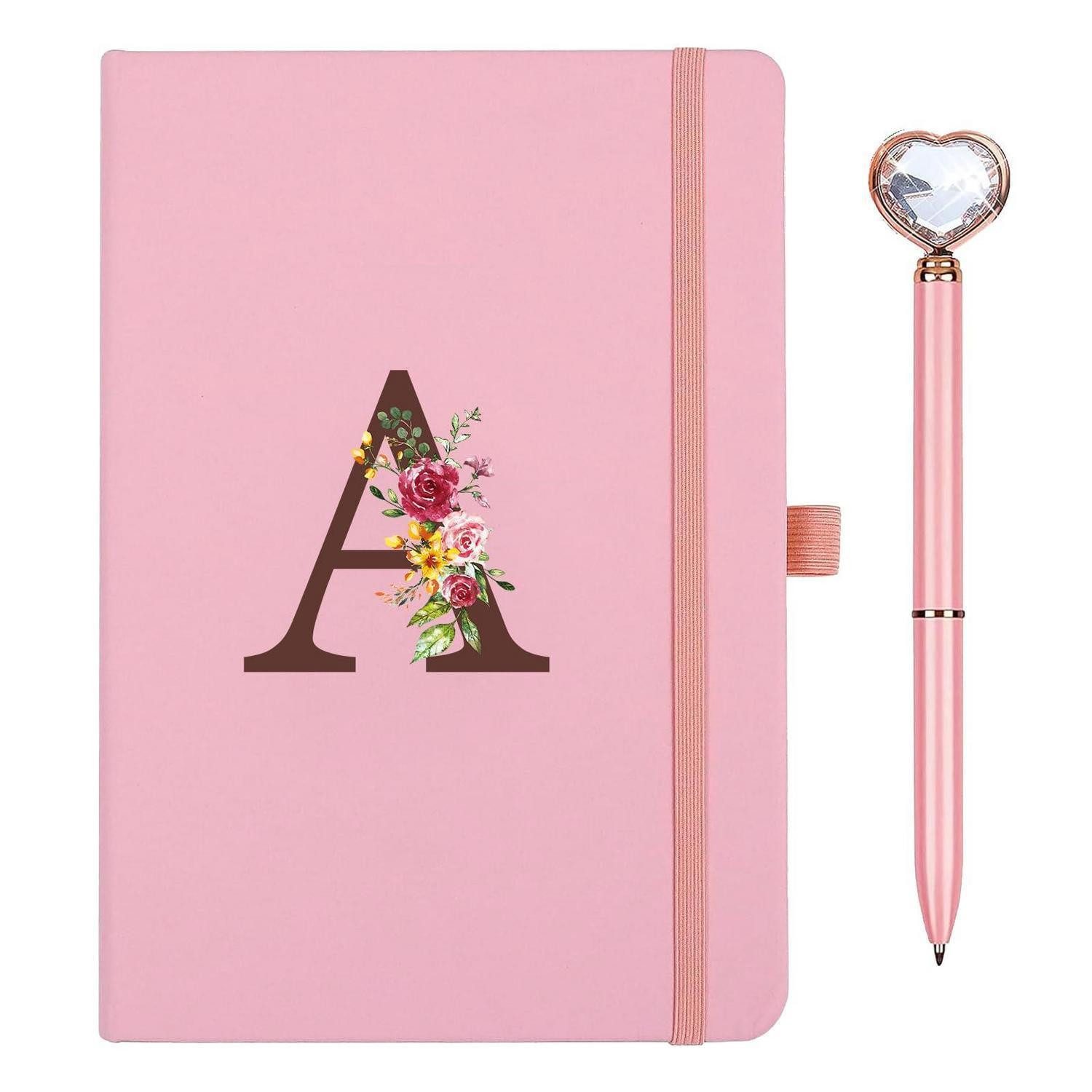 LuxusKollektion Tagebuch Notizbuch A5 Kunstleder personalisierbar mit Stifthalter